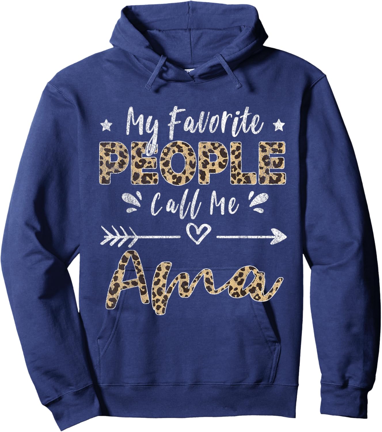 My Favorite People Call Me Ama Leopard Hoodie - Hoodie | Navy