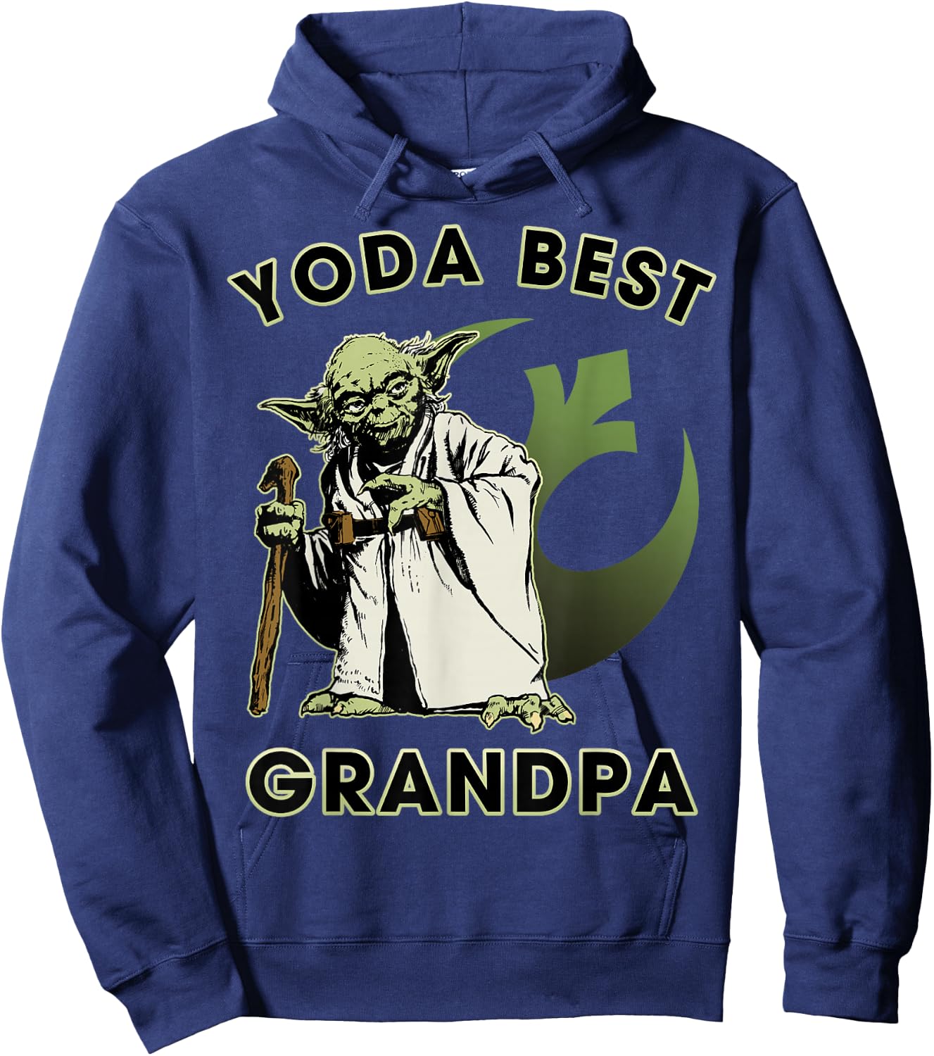 Star Wars Yoda Best Grandpa Rebel Logo Hoodie - Hoodie | Navy