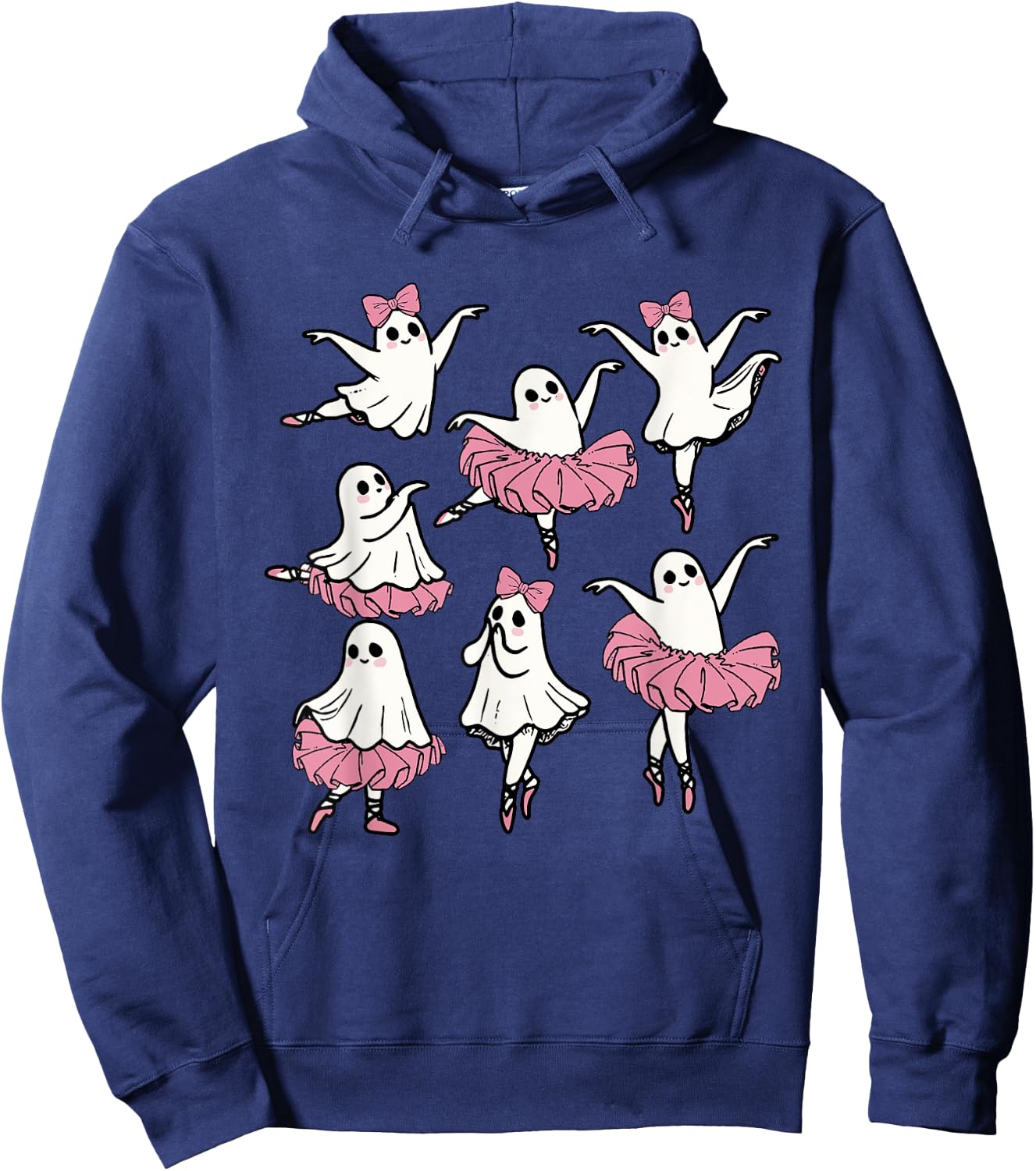 Ballet Ghost Dancer Cute Boo Dancing Halloween Hoodie - Hoodie | Navy