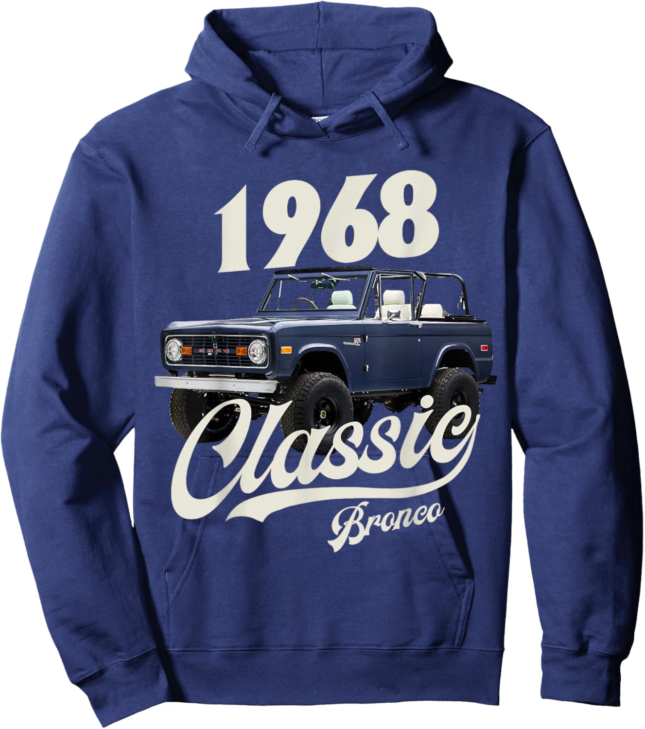 Classic bronco 1968 dark blue , Small, Black Hoodie - Hoodie | Navy