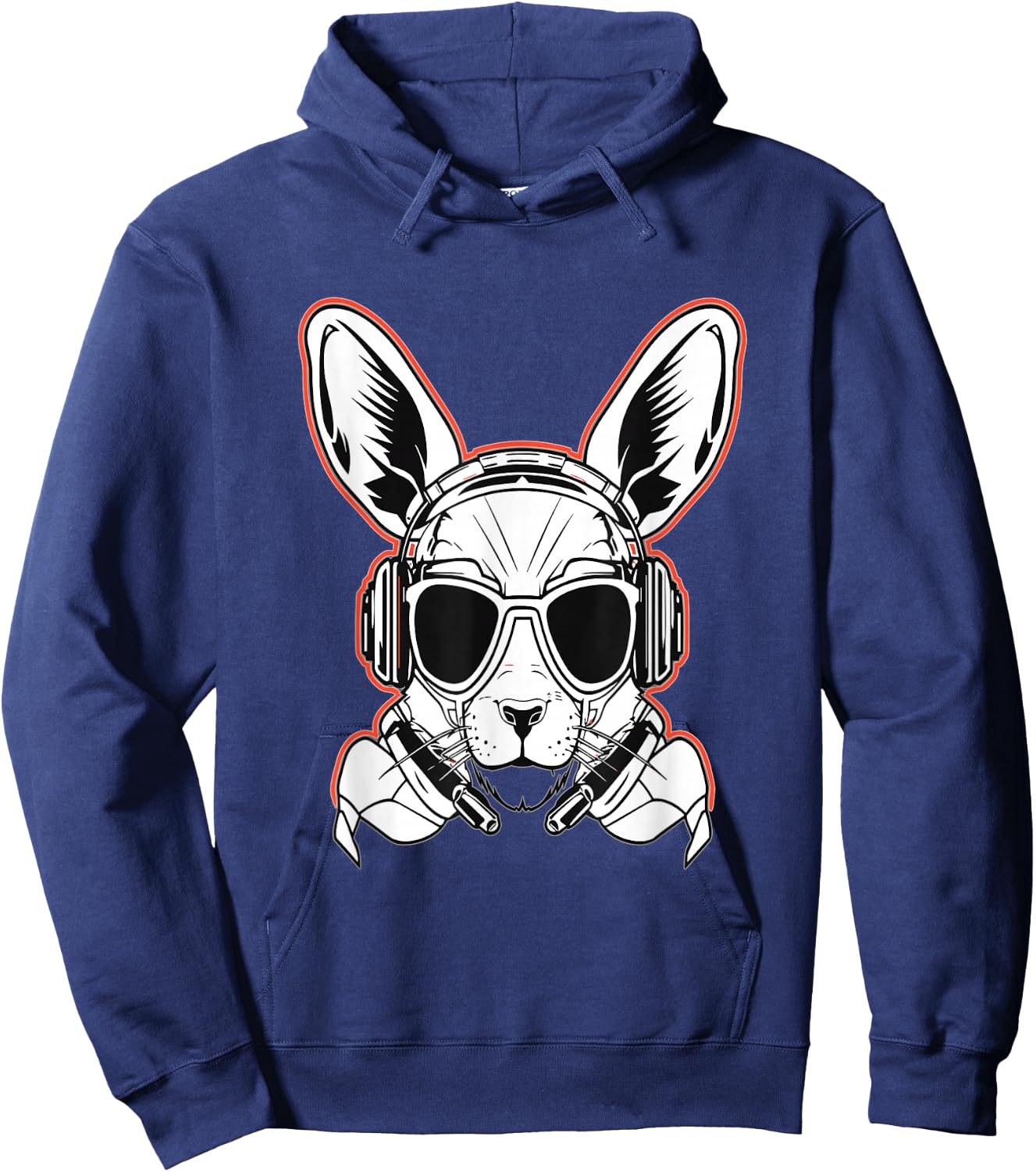 Rave Bunny Cyberpunk Rabbit DJ Rave Hoodie - Hoodie | Navy