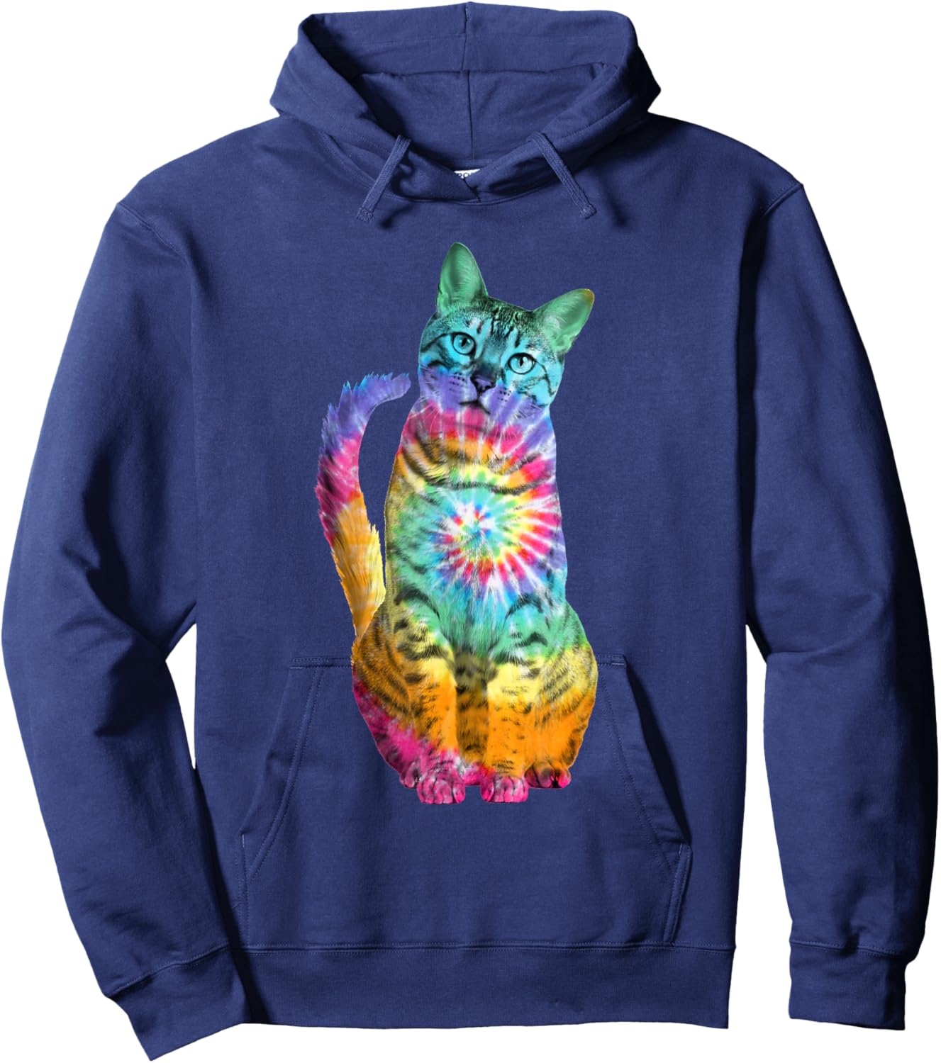 Tie Dye Cat Women Girls Kids Hoodie - Hoodie | Navy