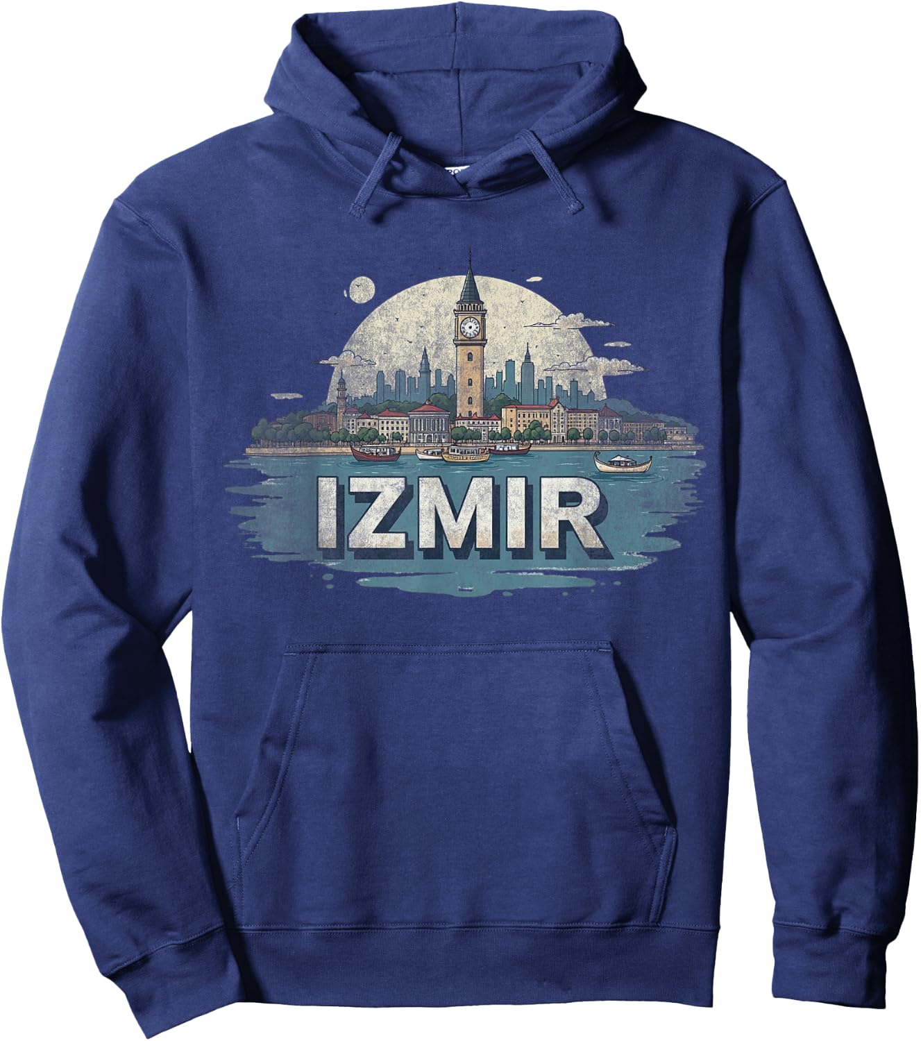 Retro Izmir Landscape Vintage Souvenir Hoodie - Hoodie | Navy