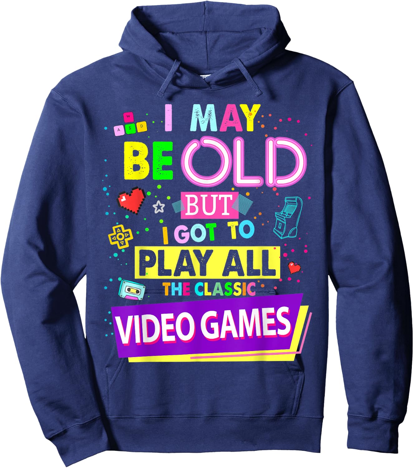 Gamer Idea & 90s Fancy Dress Older Gamer Mom Hoodie - Hoodie | Navy
