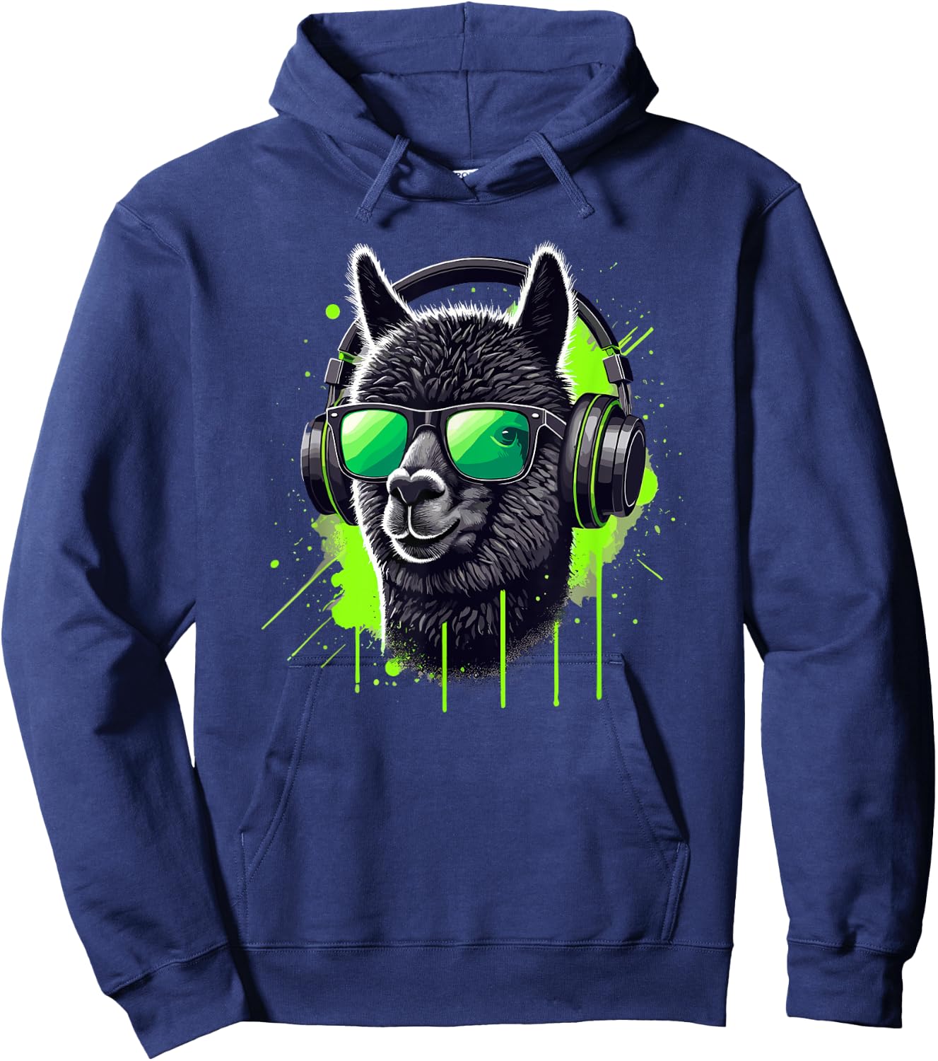 Alpaca Sunglasses Helmet Llama Llamas Hoodie - Hoodie | Navy