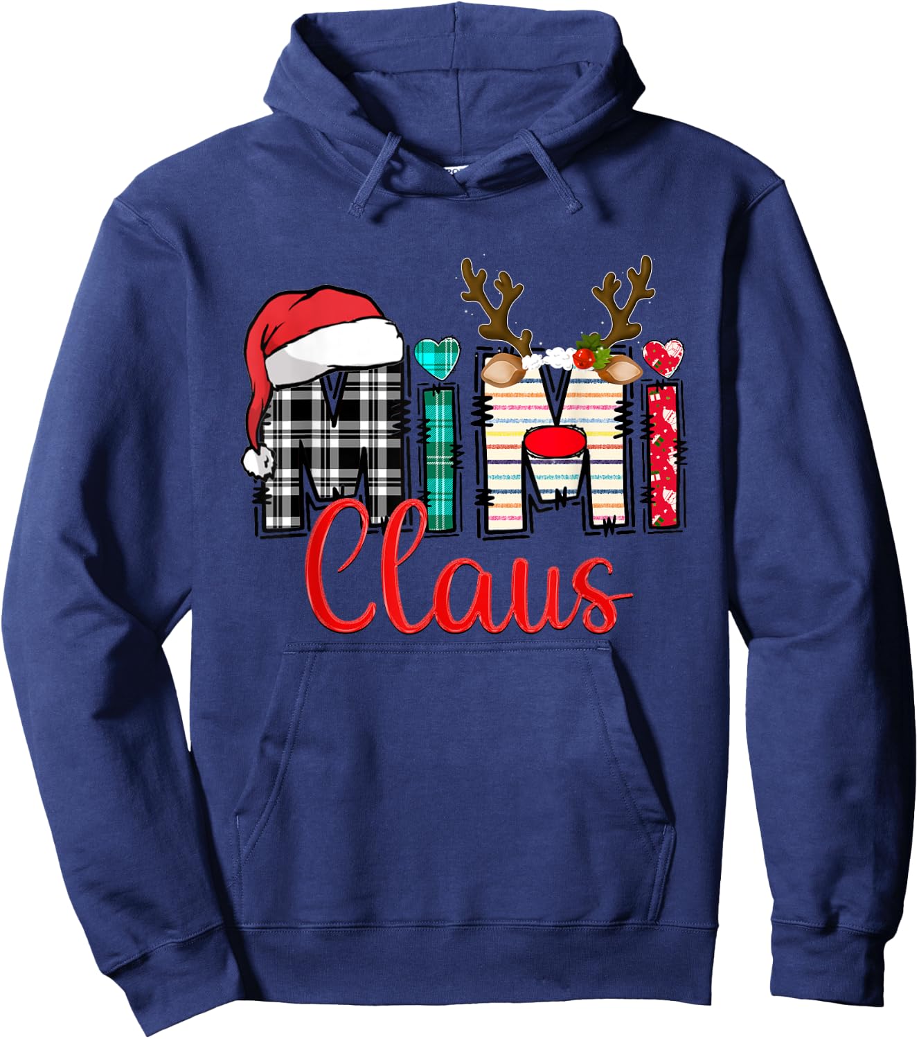 Mimi Claus Reindeer Christmas Hoodie - Hoodie | Navy