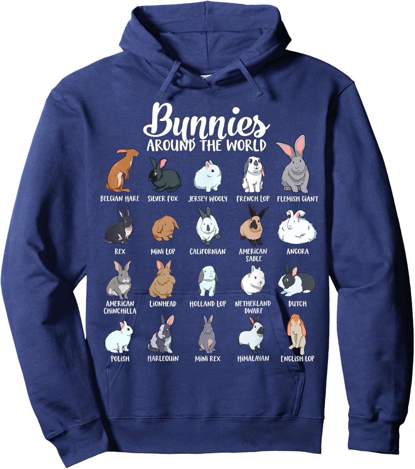 Rabbits of the world - Bunny Hoodie - Hoodie | Navy