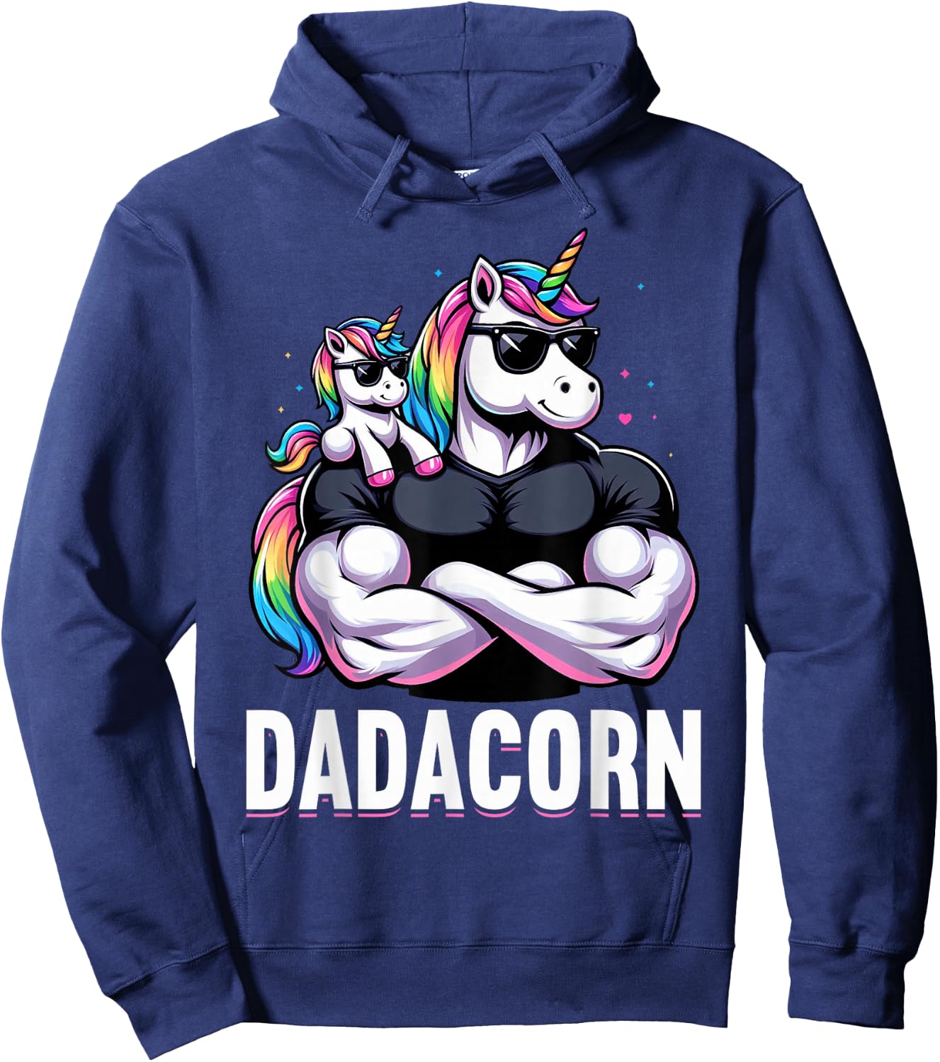 Dadacorn Unicorn Dad Father's Day Daughter Hoodie - Hoodie | Navy