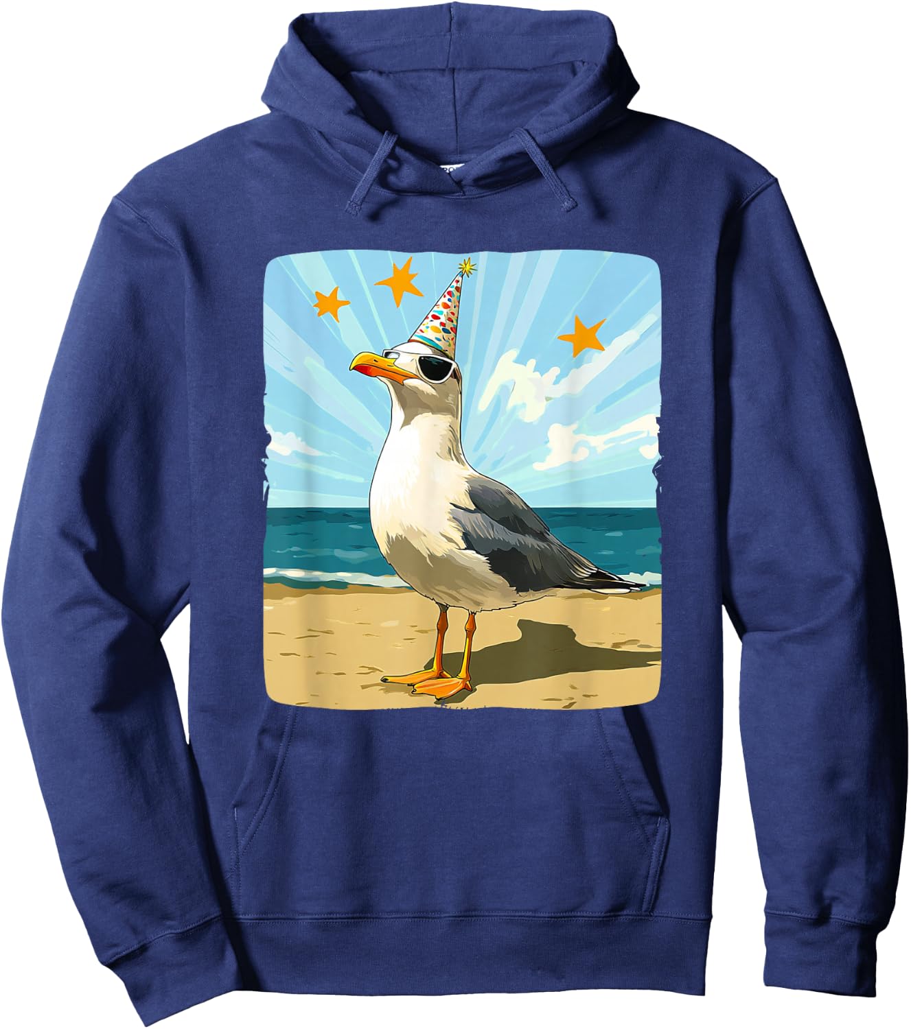 Cute Seagull with Party Hat for Seagulls Party Hoodie - Hoodie | Navy