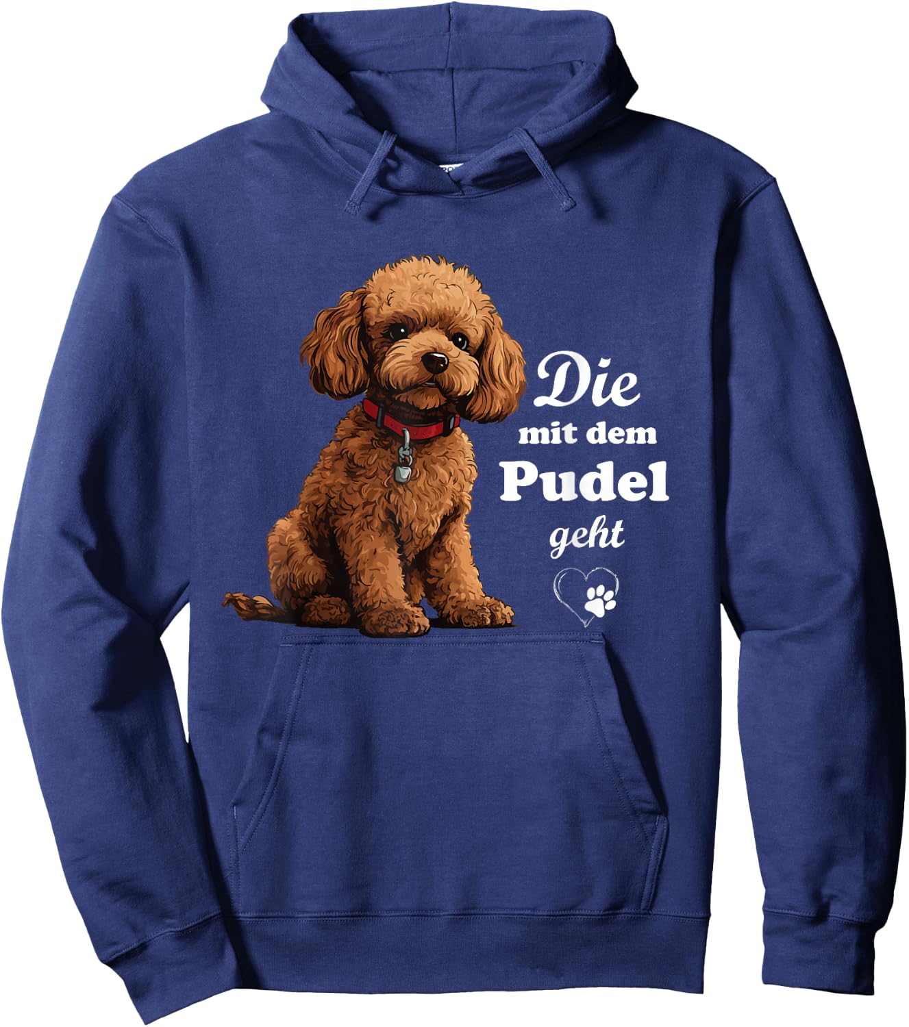 Dog Breed Poodle Design , black Hoodie - Hoodie | Navy