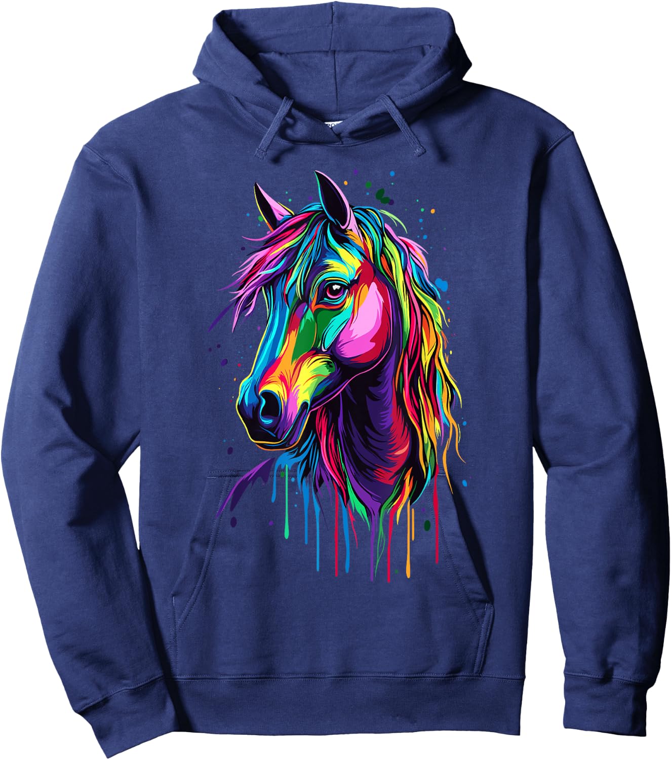 Pop Art - Colorful Horse Hoodie - Hoodie | Navy