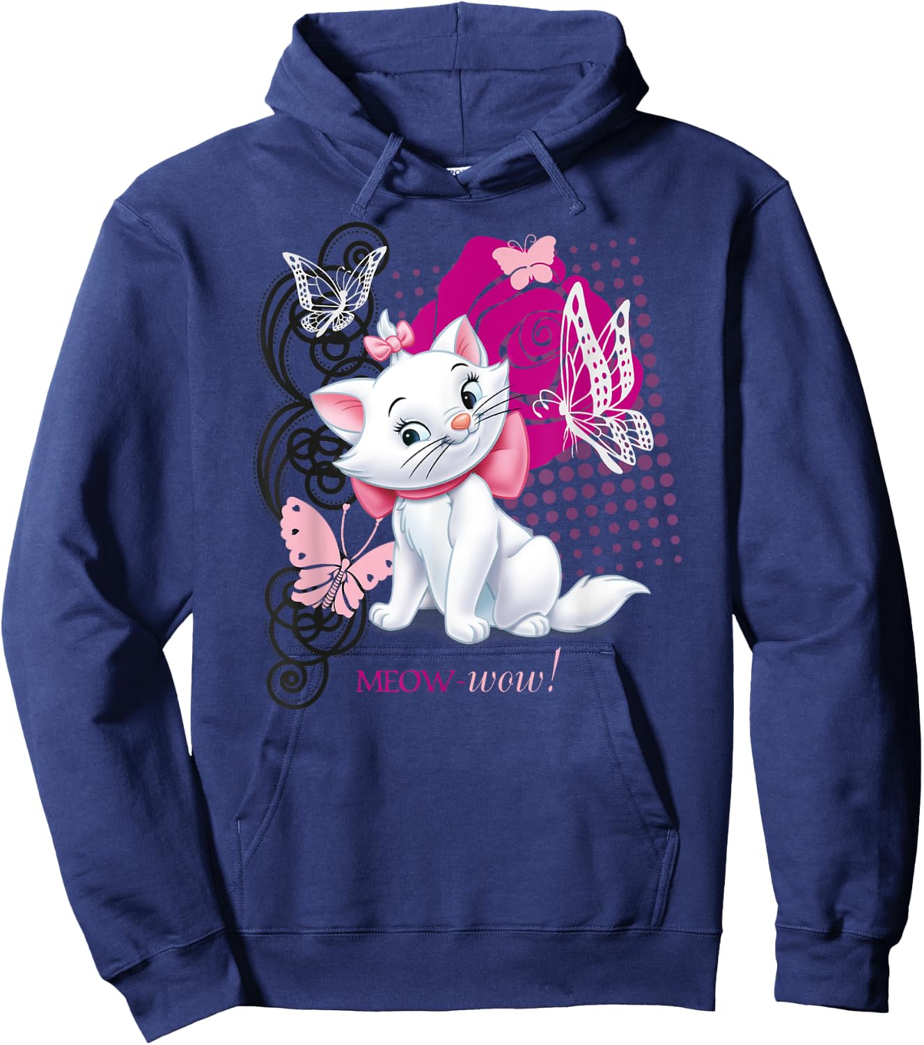 Aristocats Marie Meow Butterfly Cat , black Hoodie - Hoodie | Navy