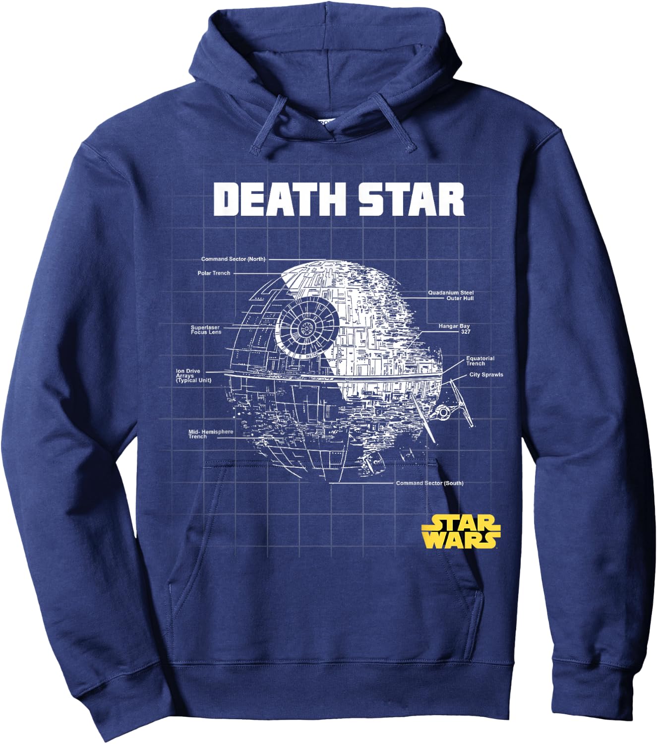 Star Wars Death Star Schematics Hoodie - Hoodie | Navy