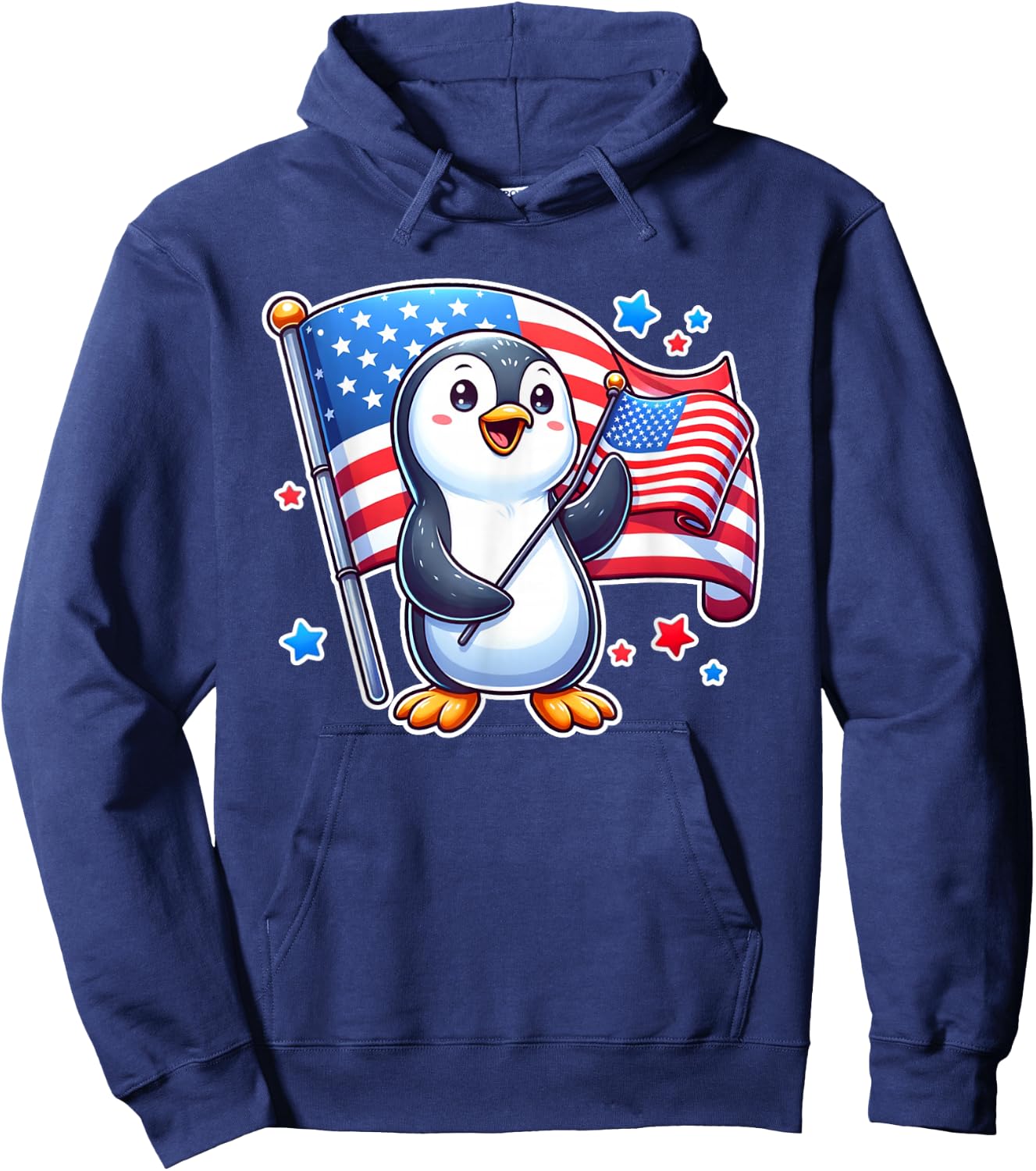 USA Patriotic Penguin Patriot 4th Of July Hoodie - Hoodie | Navy