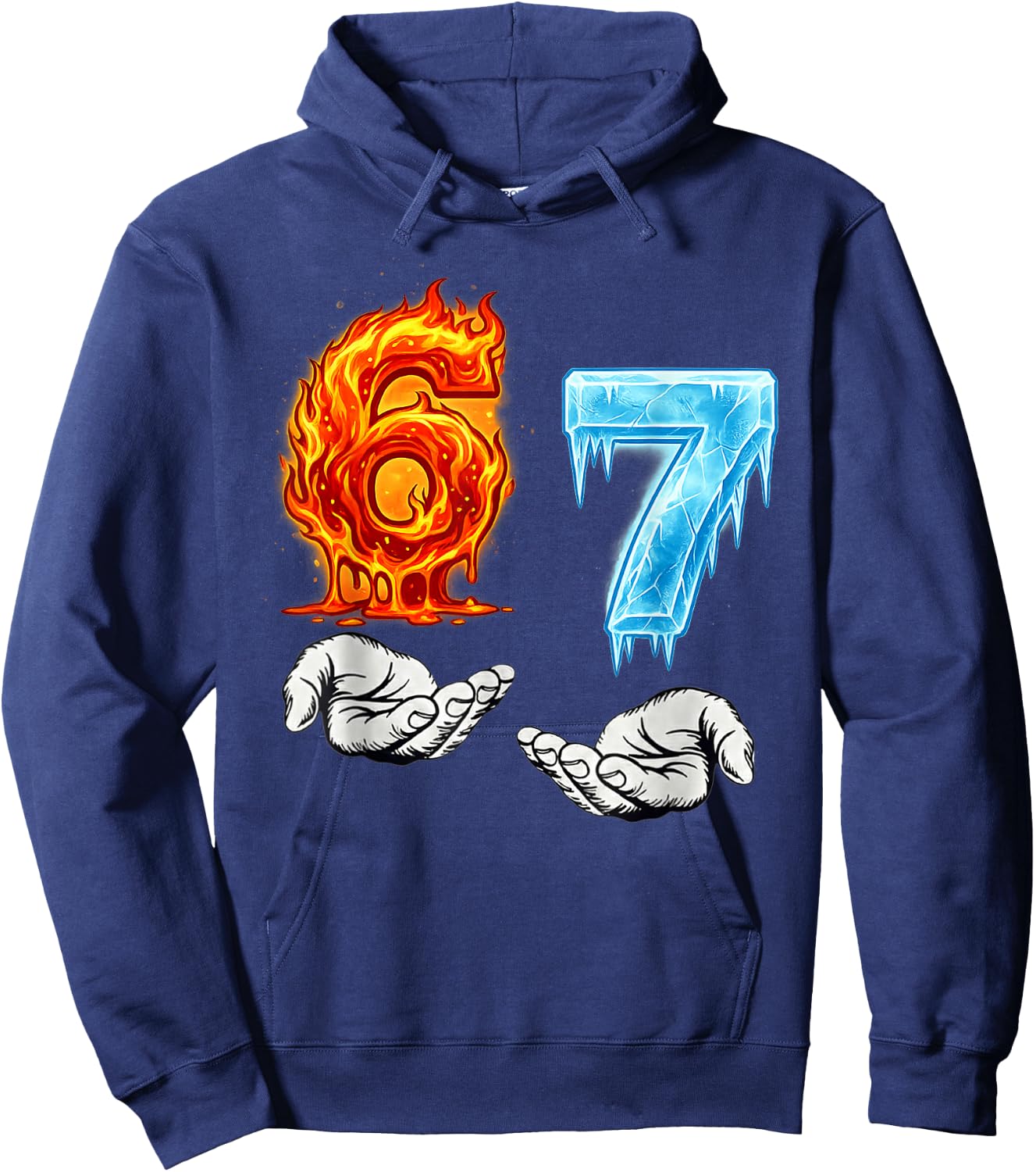 Six Seven 67 Meme Funny Gen Alpha 6 7 Hoodie - Hoodie | Navy