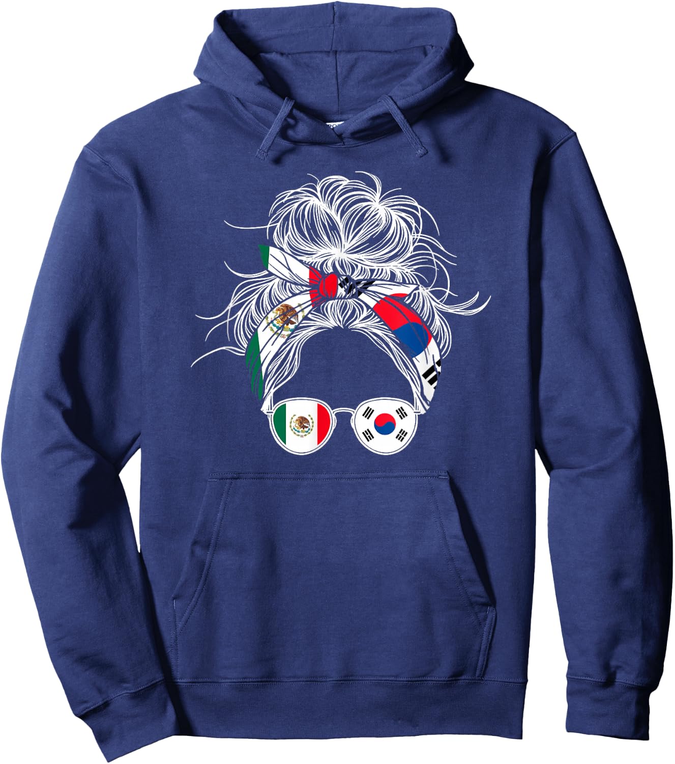 Mexican Korean Flag Mexico South Korea Hoodie - Hoodie | Navy