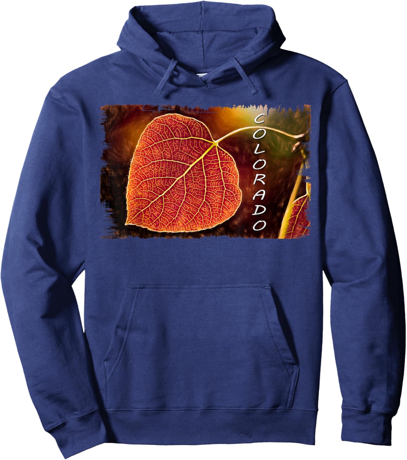 Colorado t shirt, Red Aspen Leaf ; Wild Country Hoodie - Hoodie | Navy