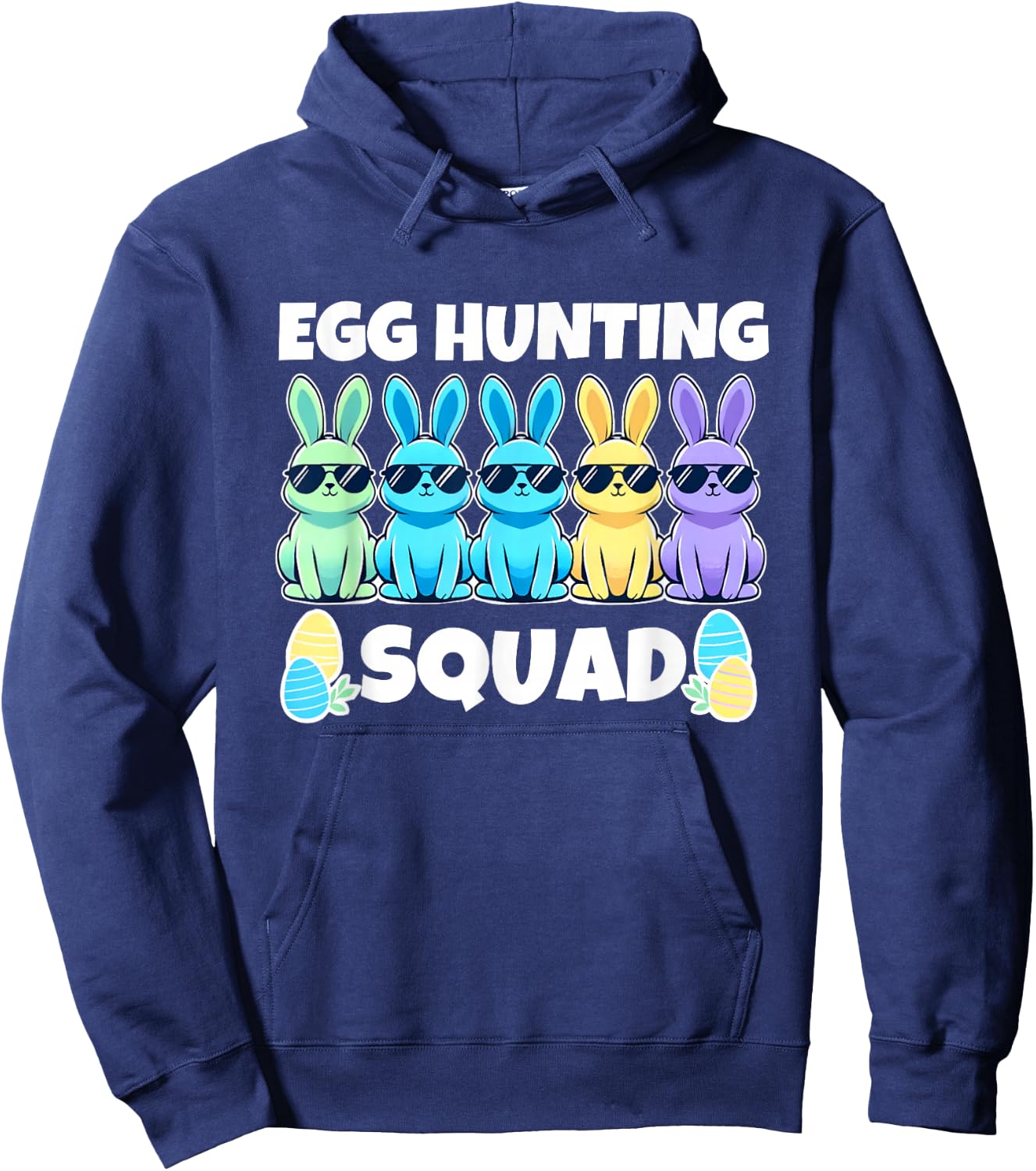 Easter Bunny Squad Humor Egg Hunting Day Hoodie - Hoodie | Navy