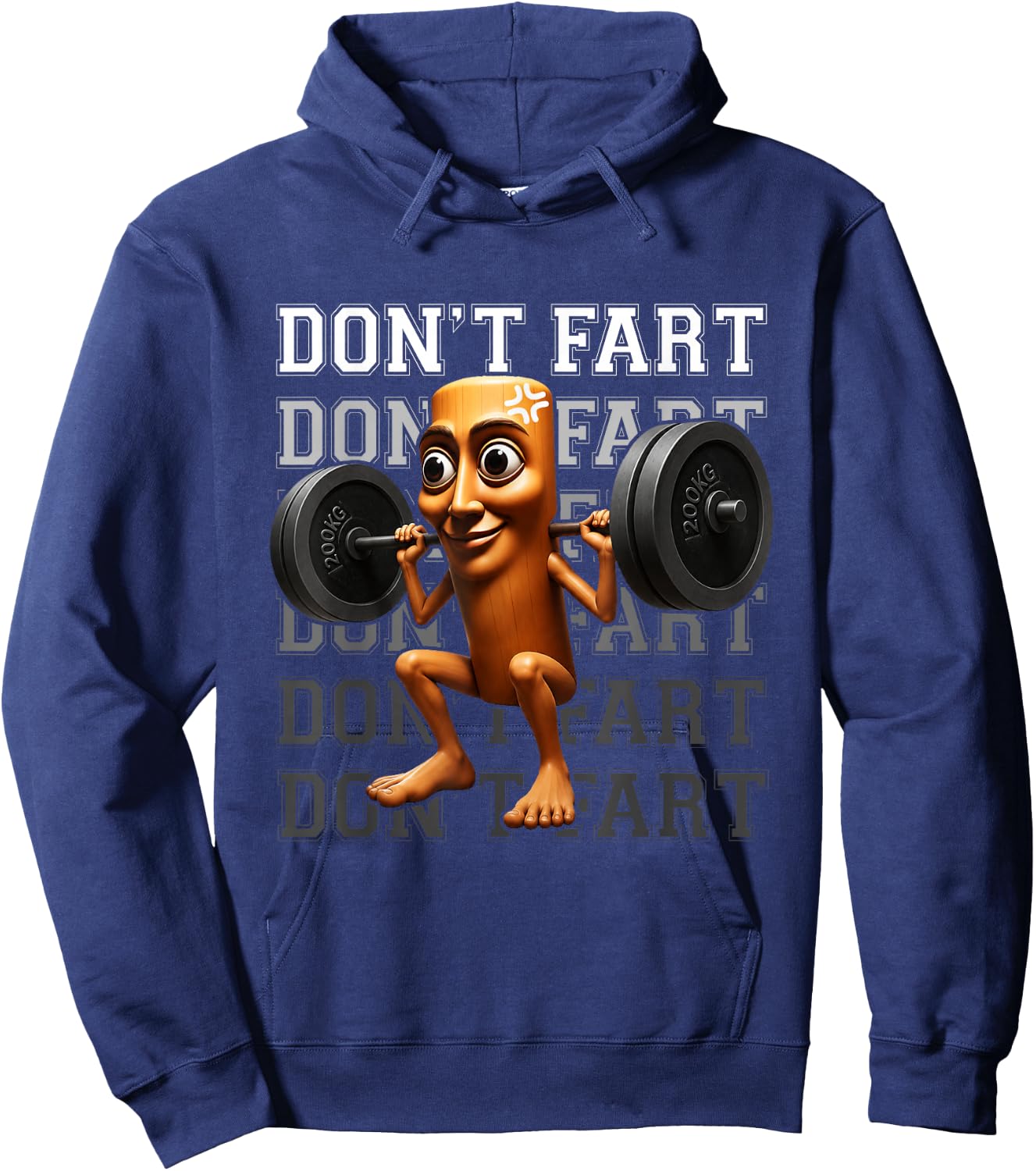 Don't Fart Funny Tung Tung Sahur Squat Gym Meme Hoodie - Hoodie | Navy