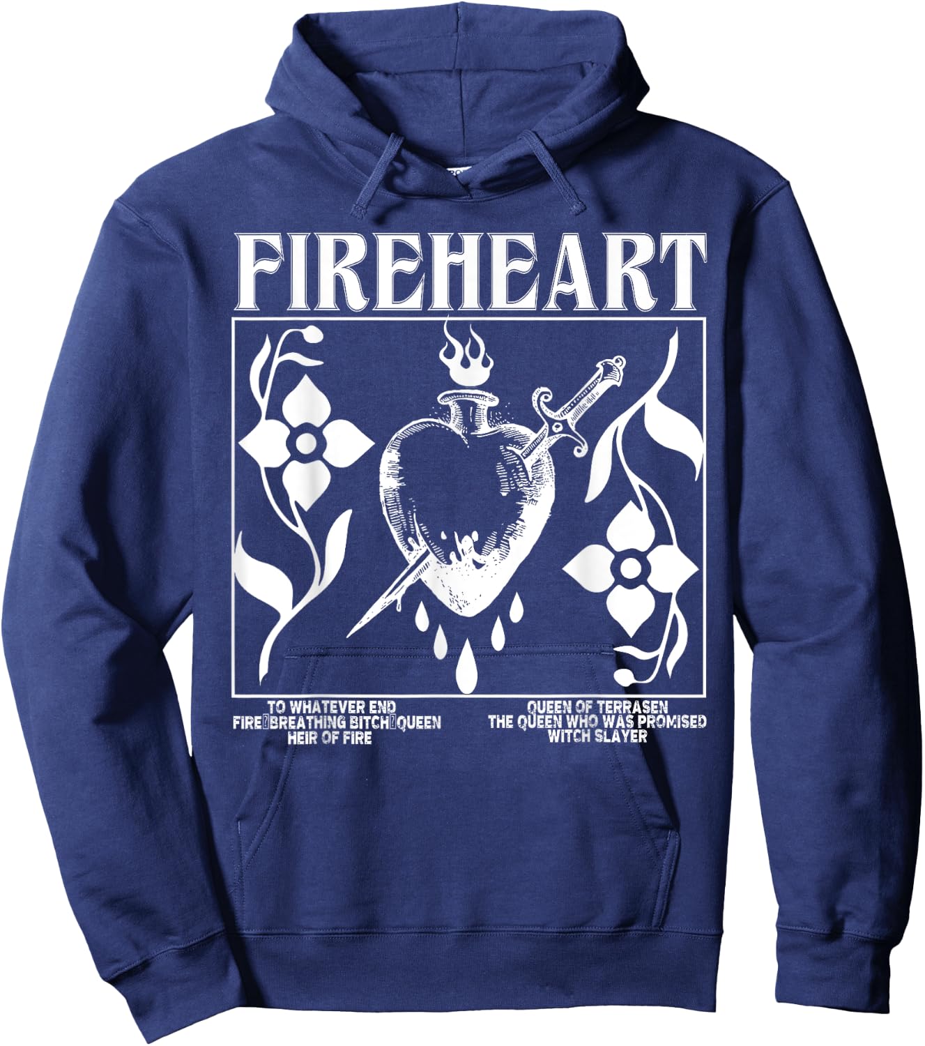 Fireheart To Whatever End Fire Breathing Hoodie - Hoodie | Navy