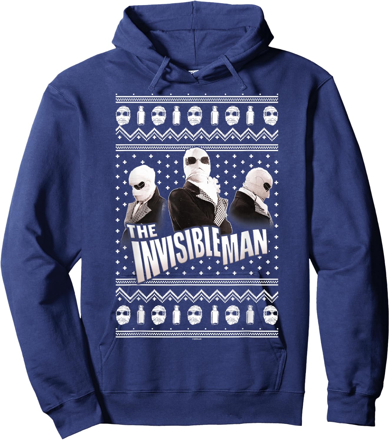 Universal Monsters Invisible Man Ugly Sweater Hoodie - Hoodie | Navy