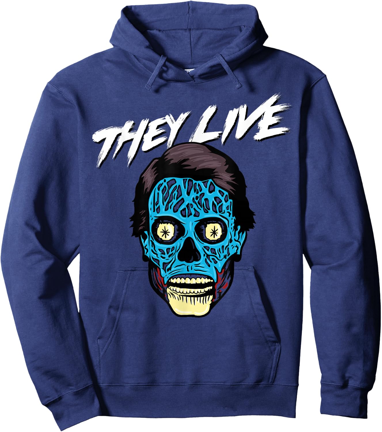 They Live Alien Big Face Hoodie - Hoodie | Navy