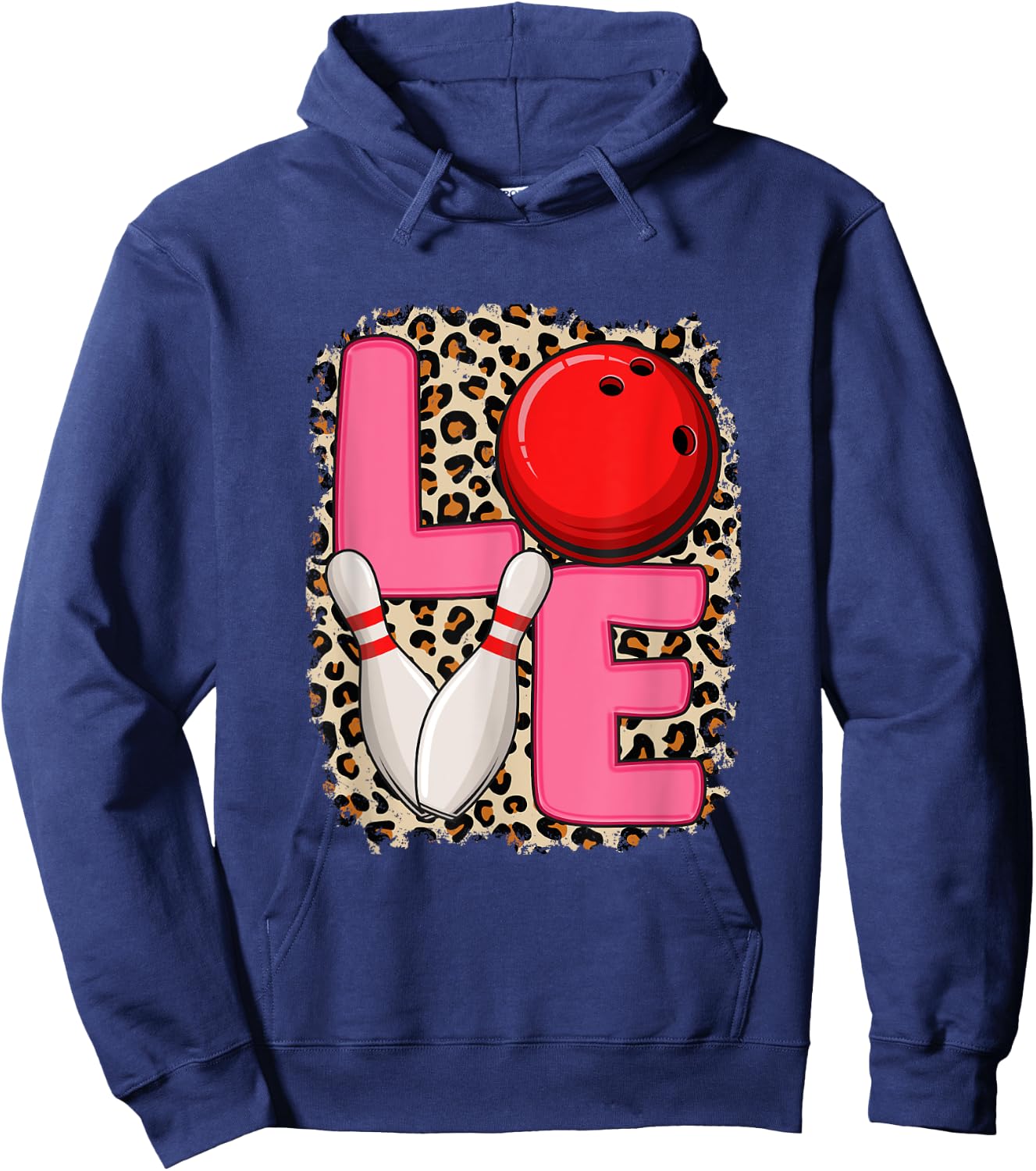 Love Bowling Cute Bowling Women Girls Bowler Hoodie - Hoodie | Navy