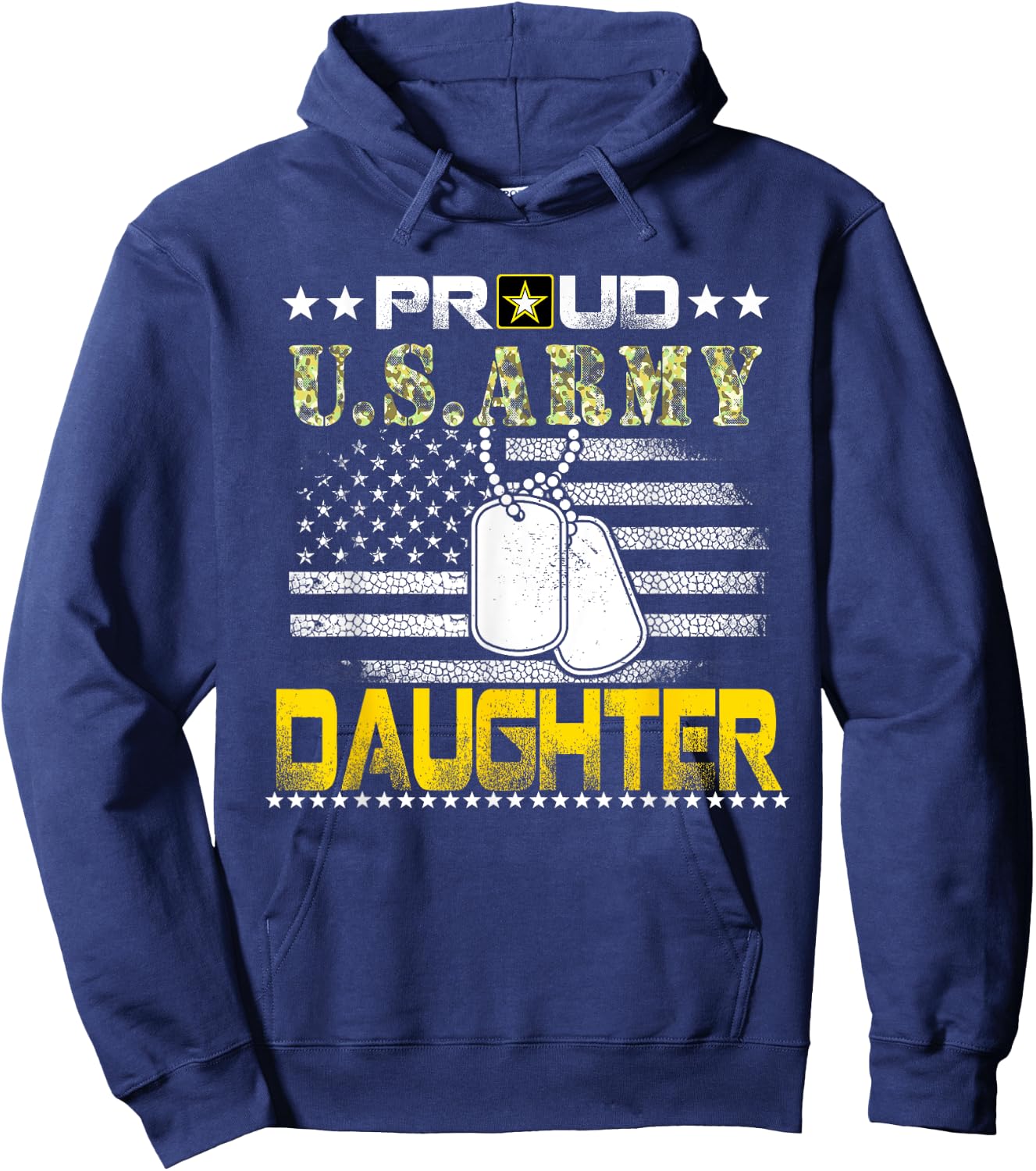 Proud U.S. Army Daughter Shirt Military Pride Hoodie - Hoodie | Navy