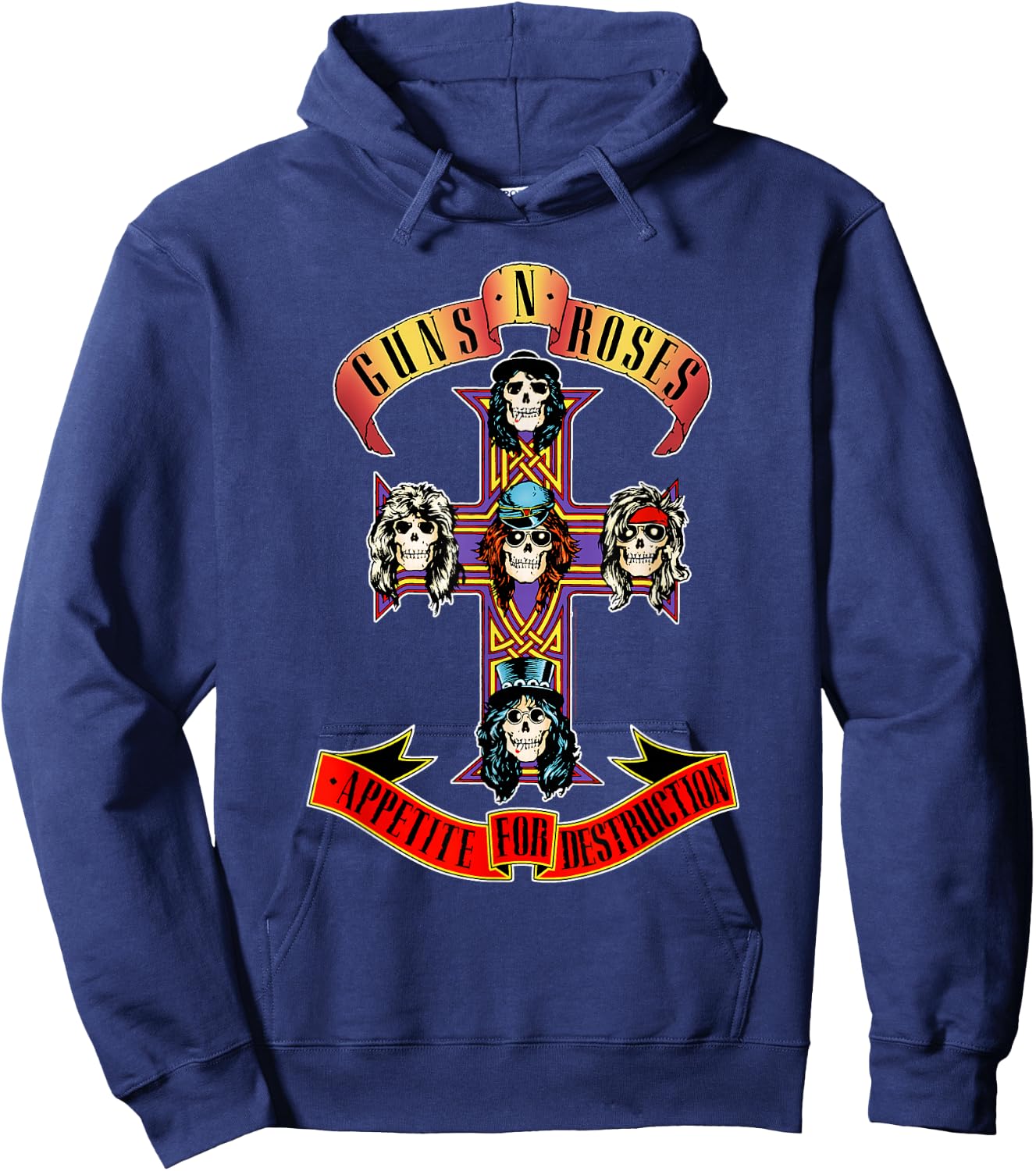 Guns N' Roses Official Cross Hoodie - Hoodie | Navy