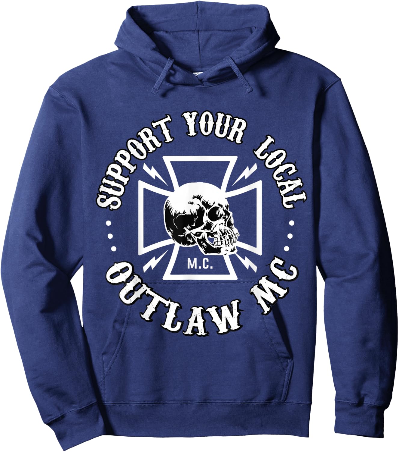 Support Your Local Outlaw MC Hoodie - Hoodie | Navy