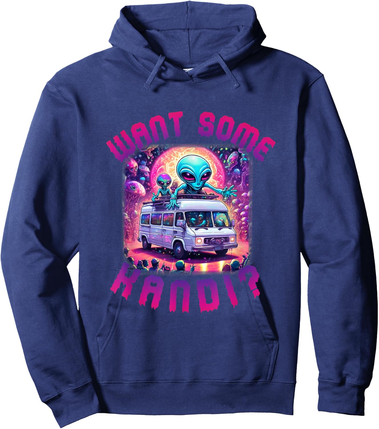 Want Some Kandi Funny EDM Rave Alien Hoodie - Hoodie | Navy