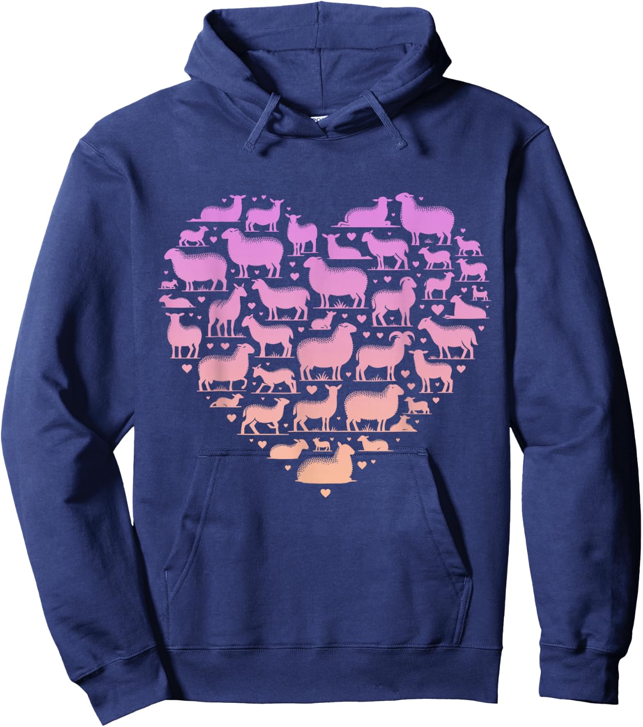 Silhouette Sheep for Sheep Lover | Girls Sheep Hoodie - Hoodie | Navy