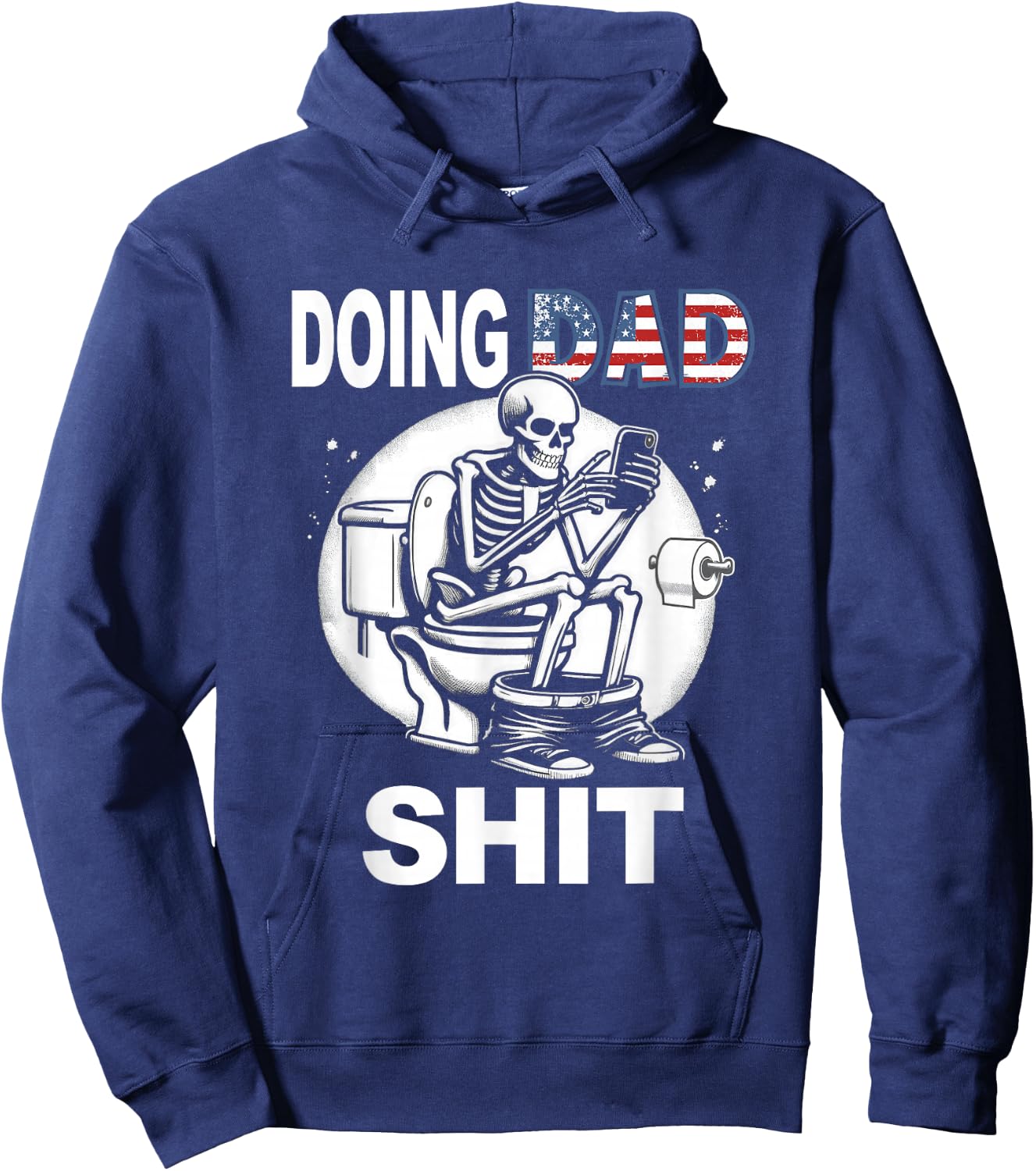 Doing Hot Dad Shit US Vintage Skeleton Hoodie - Hoodie | Navy