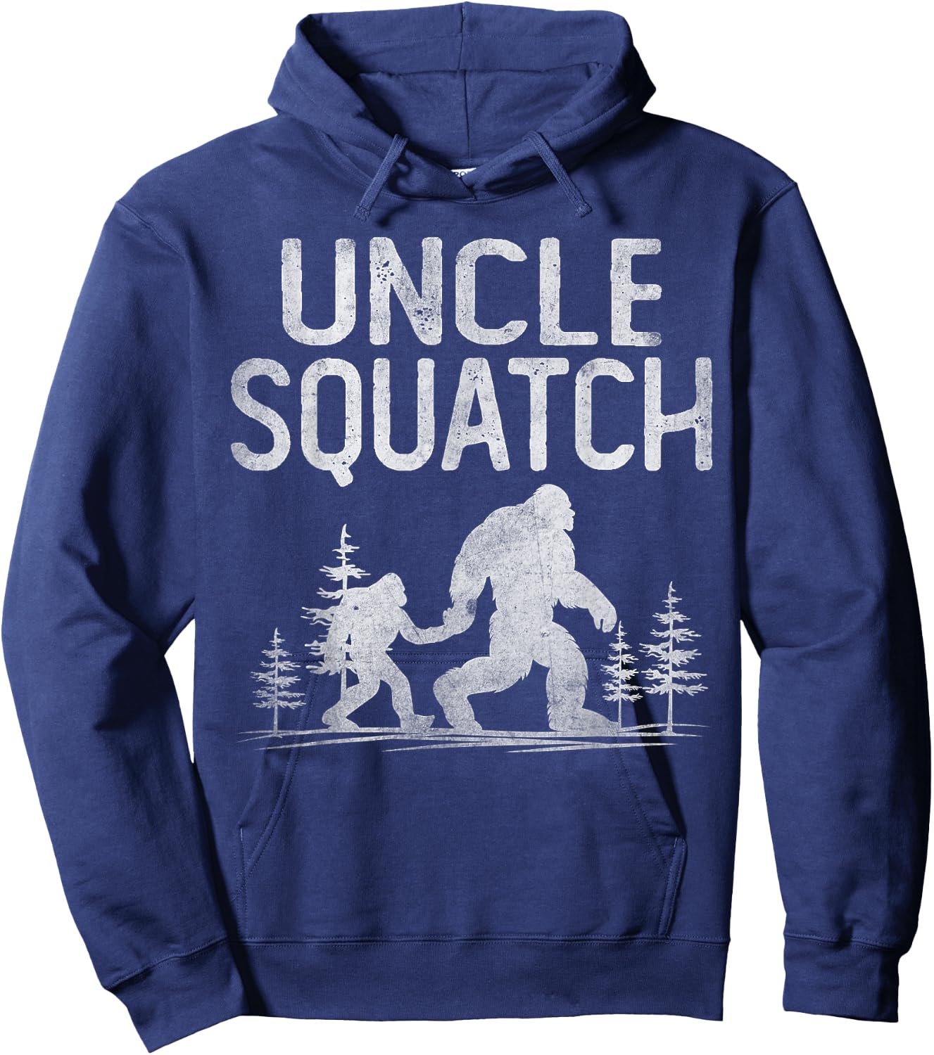 Uncle Squatch Funny Bigfoot Uncle Father's Day Hoodie - Hoodie | Navy