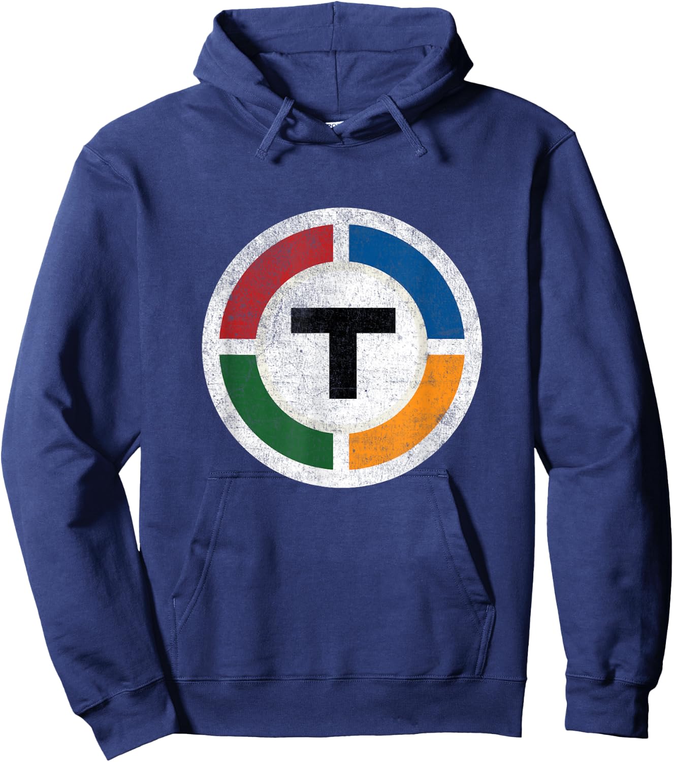 Boston Subway MBTA - Graphic Distressed T Shirt Hoodie - Hoodie | Navy