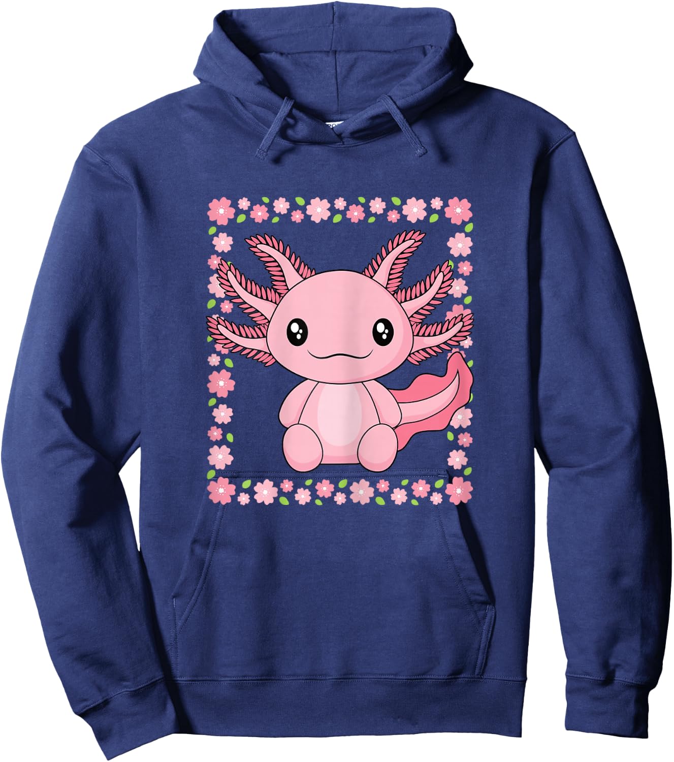 Cute Kawaii Axolotl Lover Women Girls Kids Hoodie - Hoodie | Navy