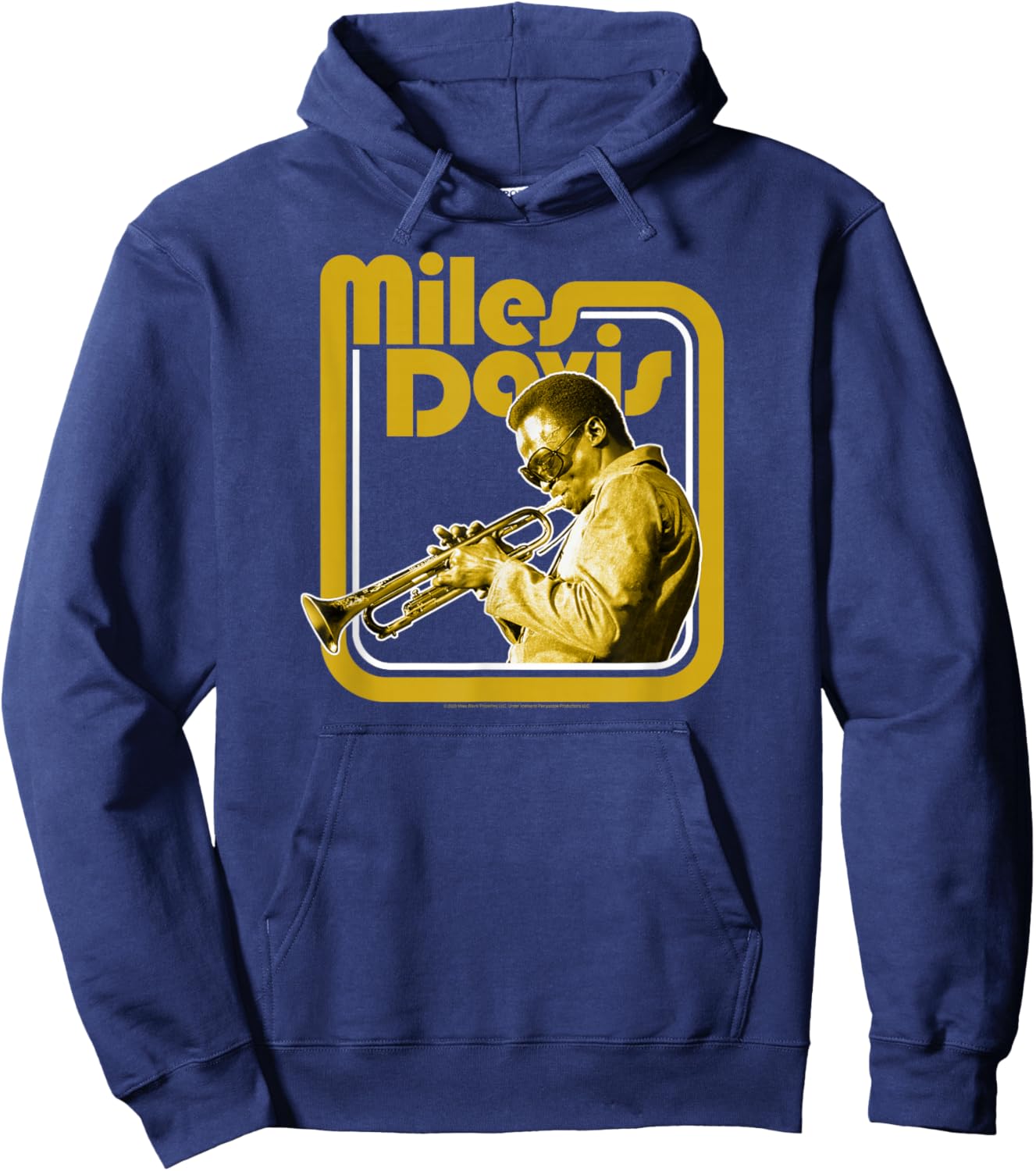 Miles Davis Retro Goldene Trompete Hoodie - Hoodie | Navy