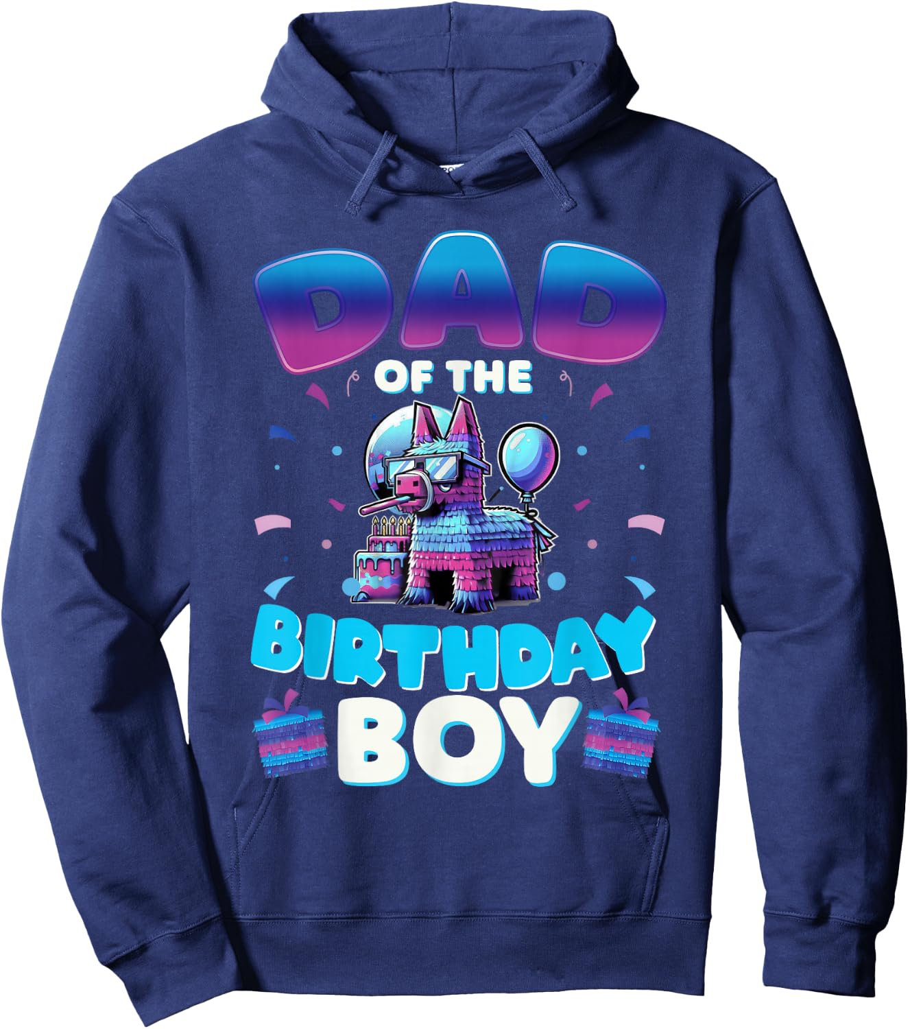 Dad Of Birthday Boy Llama Birthday Boy Family Hoodie - Hoodie | Navy