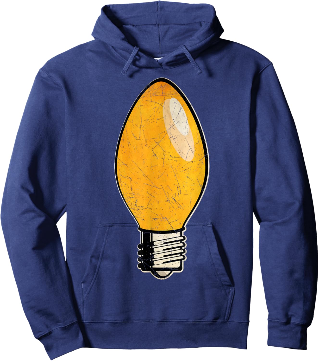 Vintage Orange Christmas Tree Light Bulb Hoodie - Hoodie | Navy