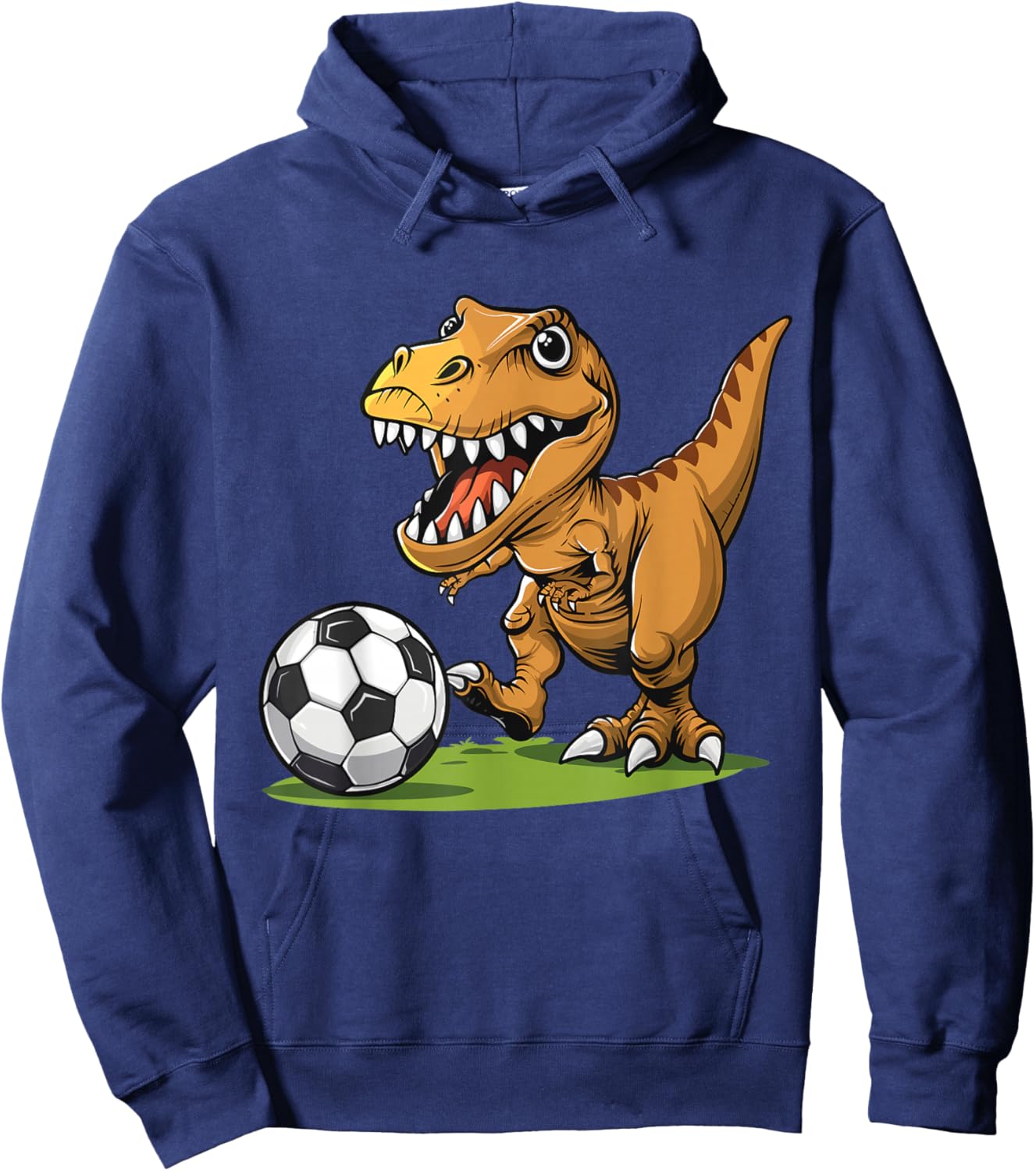 T-Rex spielt Fußball, Fußball für Kinder Hoodie - Hoodie | Navy