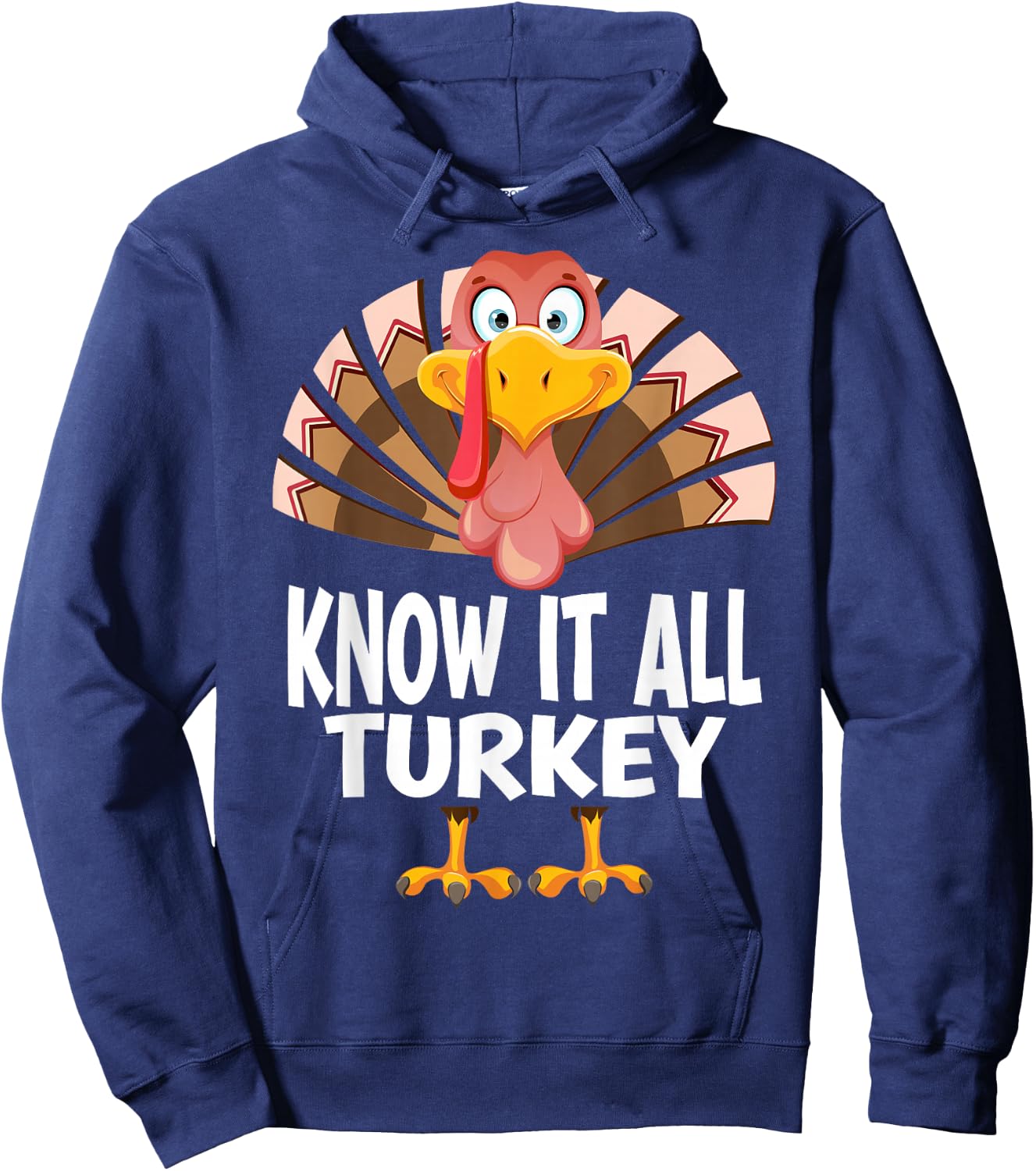 Thanksgiving Know It All Turkey Matching Pajama Hoodie - Hoodie | Navy