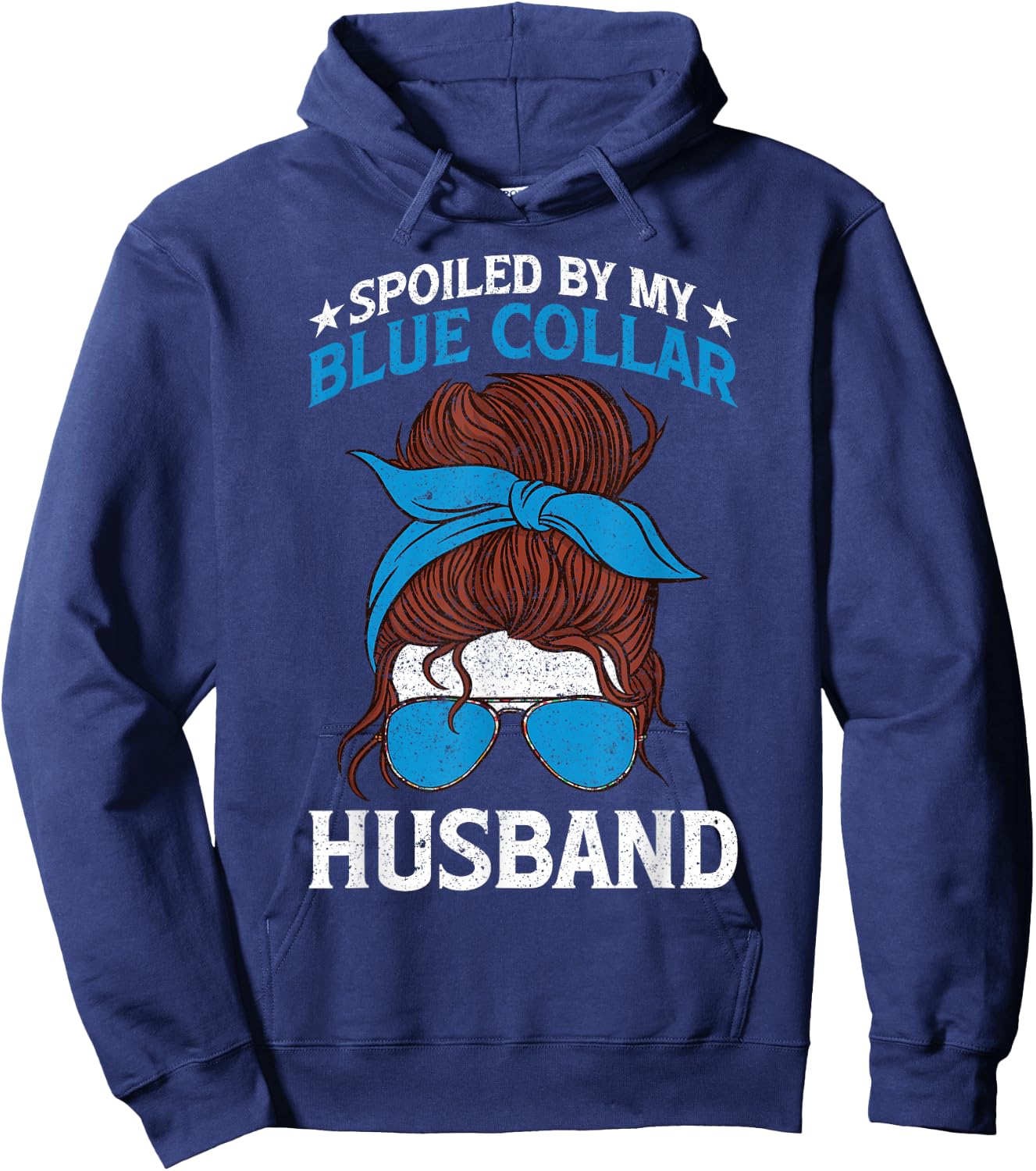 Spoiled By My Blue Collar Husband Hoodie - Hoodie | Navy