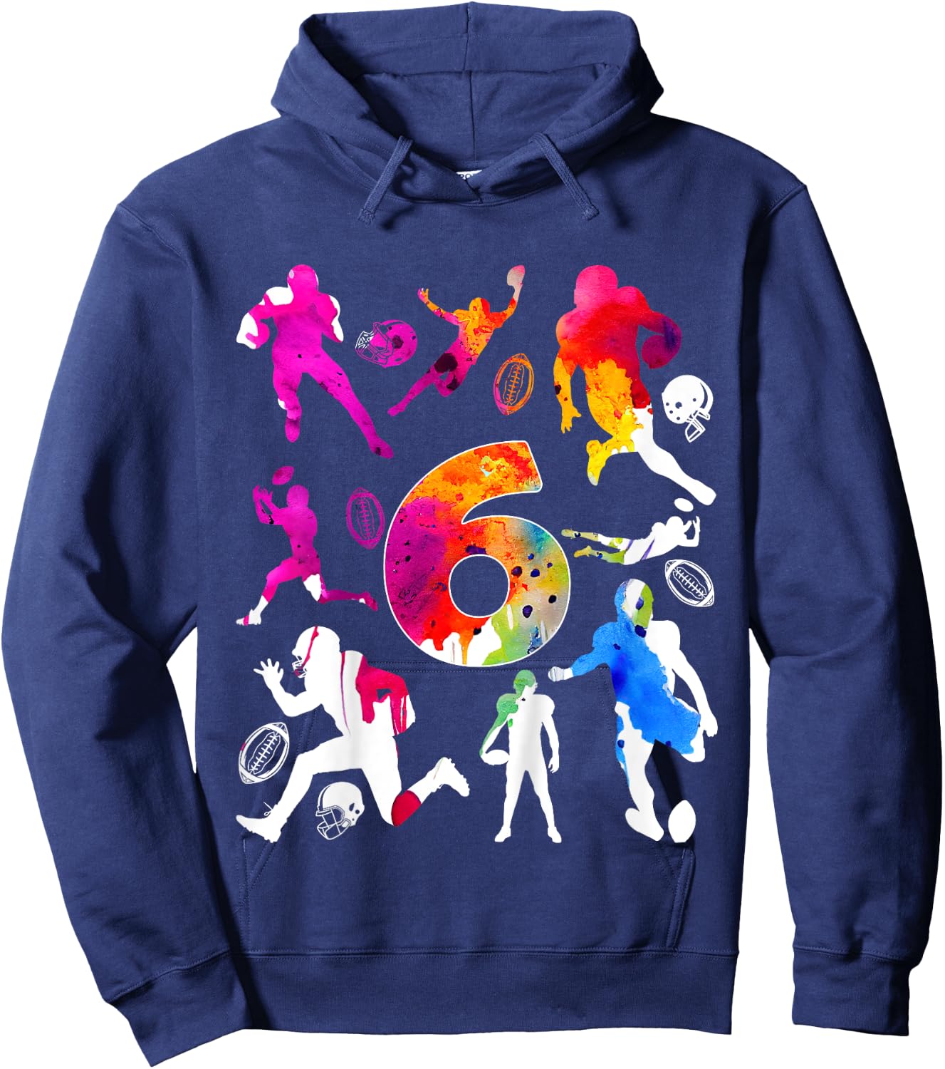 Kids NUMBER 6 YEARS FOOTBALL 6TH BIRTHDAY Hoodie - Hoodie | Navy
