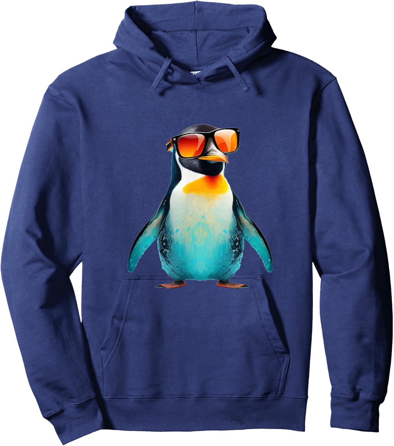 Cute Penguin Face with Sunglasses Hoodie - Hoodie | Navy