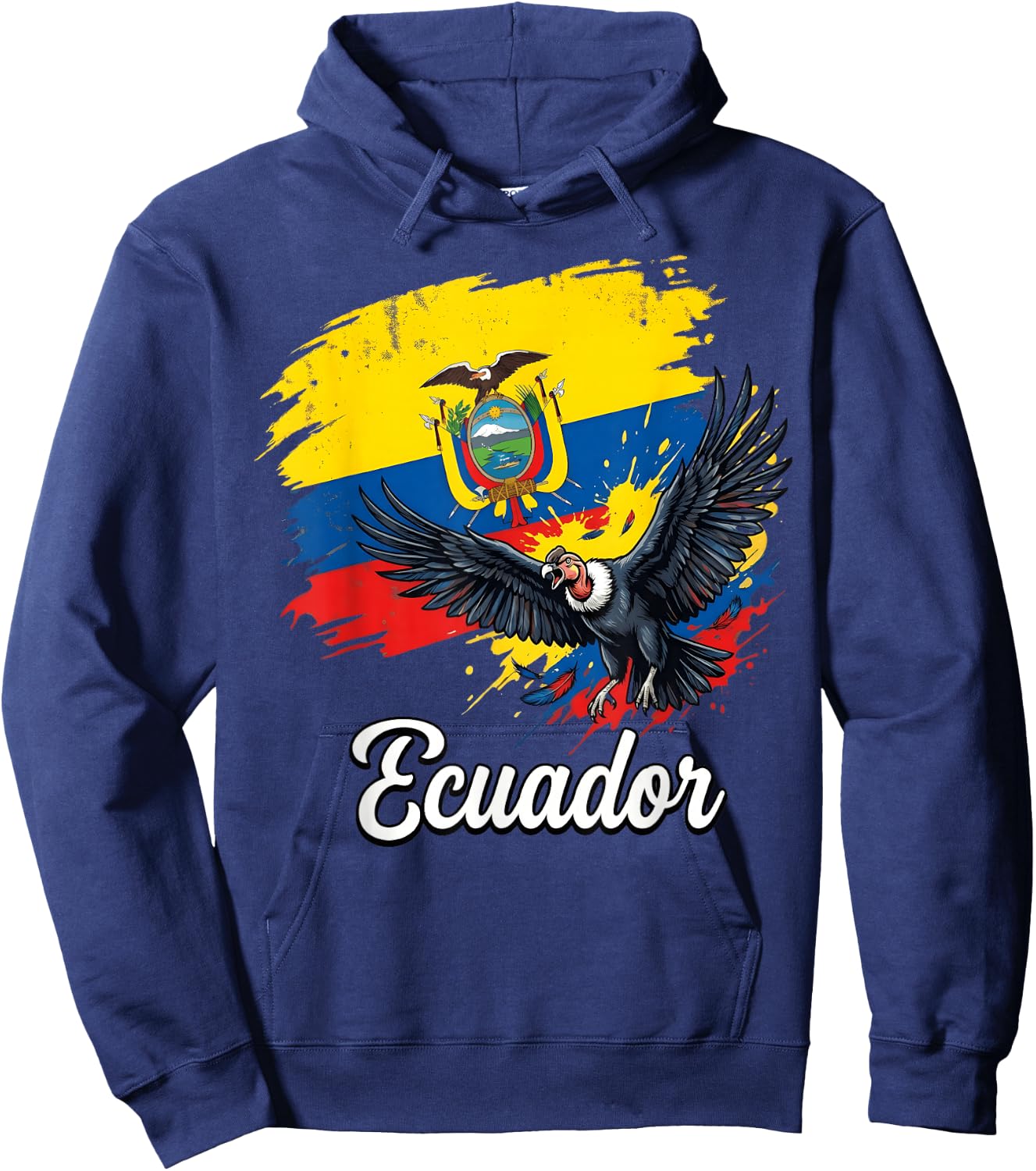 Ecuador Flag Andean Condor National Symbol Hoodie - Hoodie | Navy