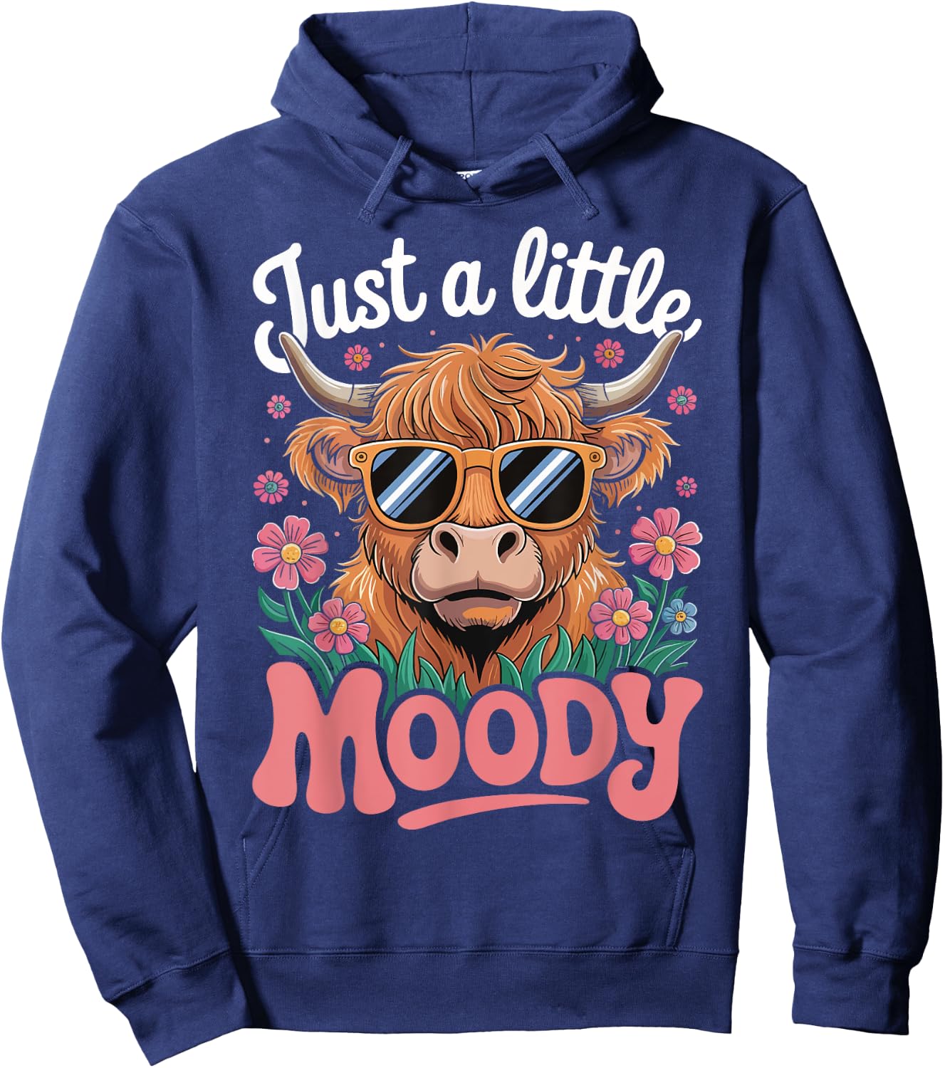 Cow Just A Little Moody Hoodie - Hoodie | Navy