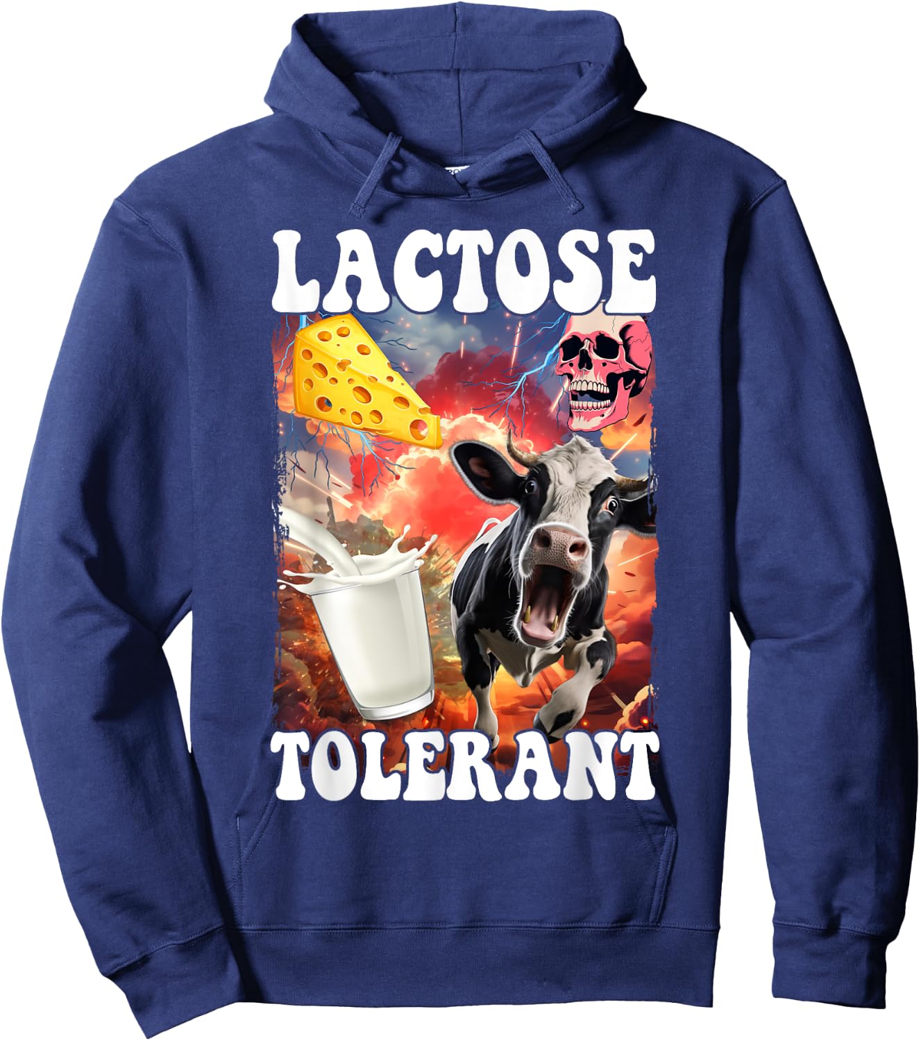 Lactose Tolerant Meme Hoodie - Hoodie | Navy