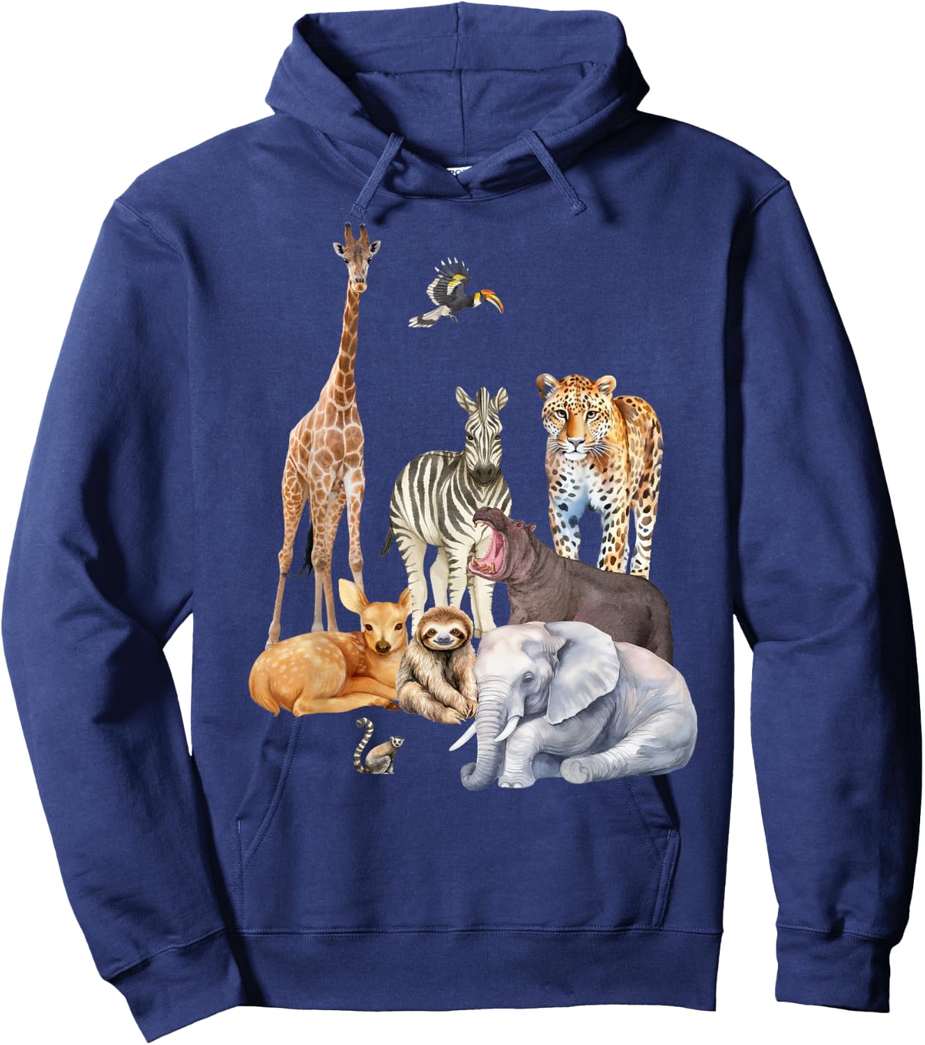 Wildlife Safari Party Animal Design Hoodie - Hoodie | Navy