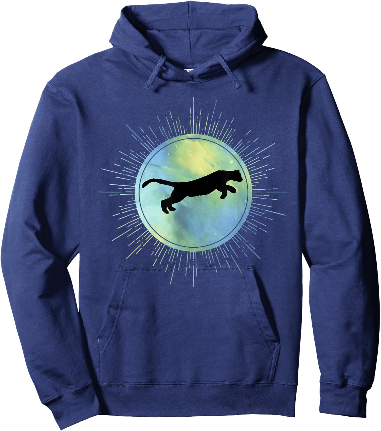Hazy Sky Jumping Puma Hoodie - Hoodie | Navy