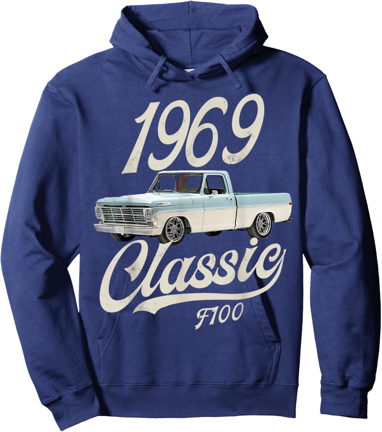 1969 Classic F100 Blue White Hoodie - Hoodie | Navy